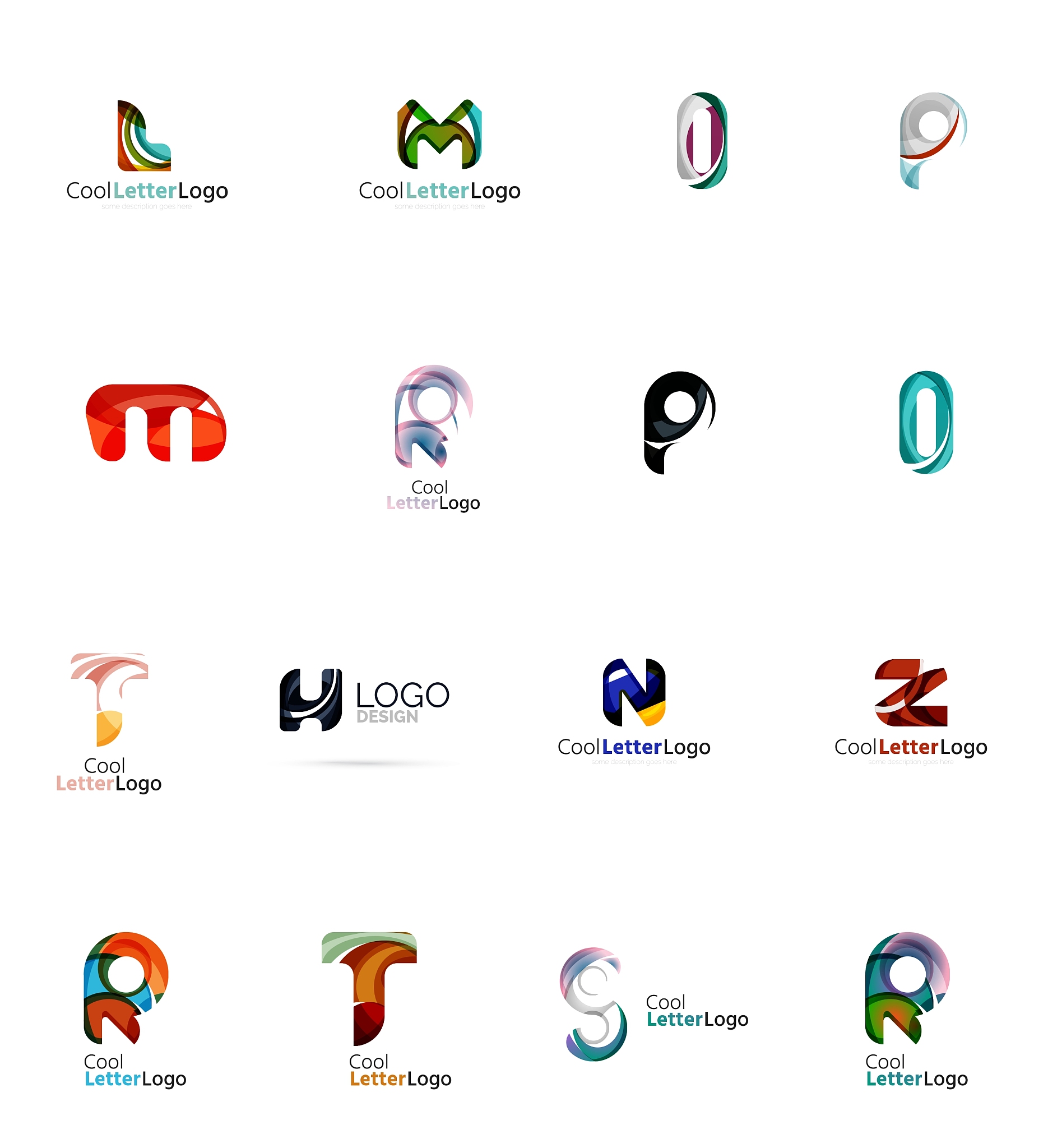 set of universal company logo ideas business icon