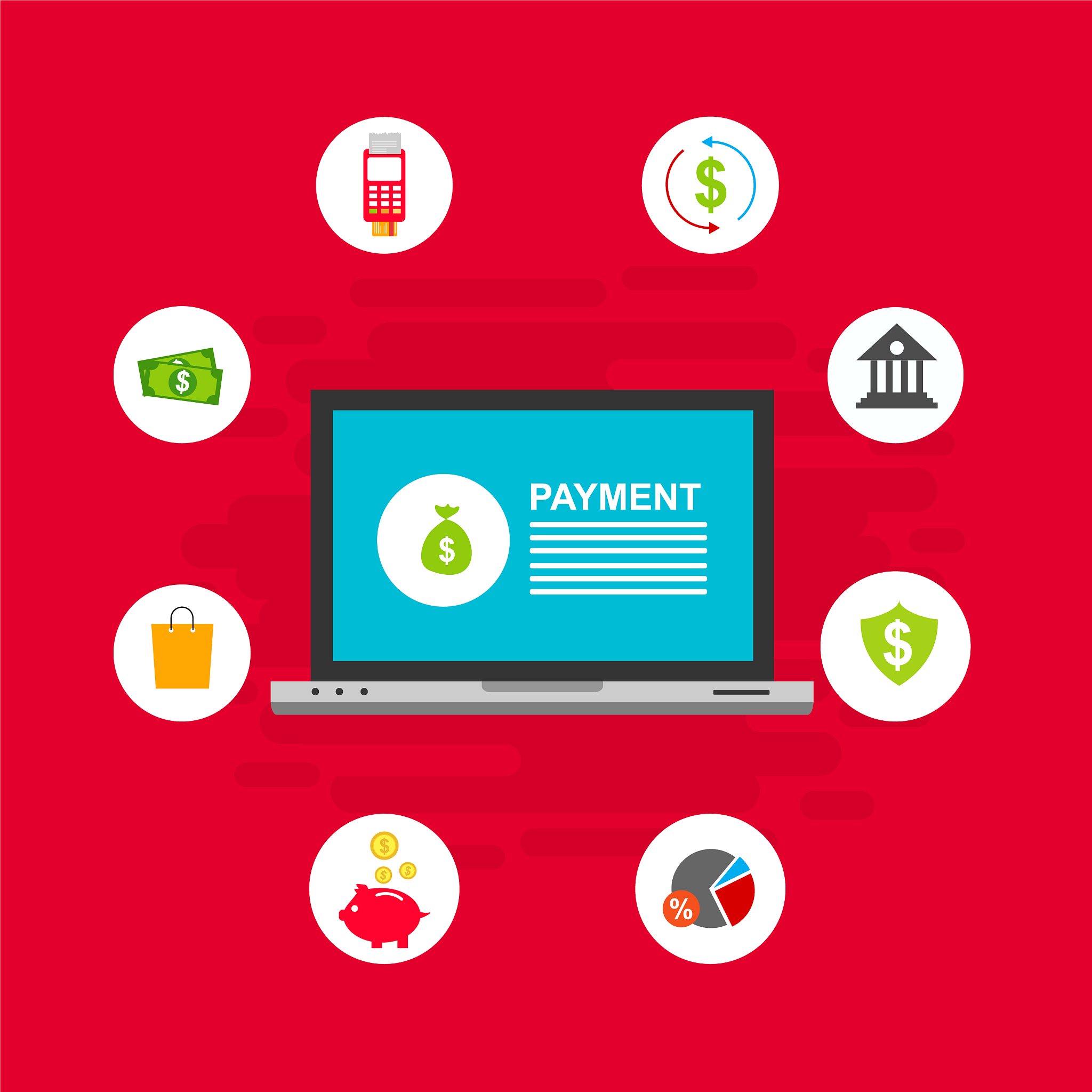 concept online and mobile payments for web page