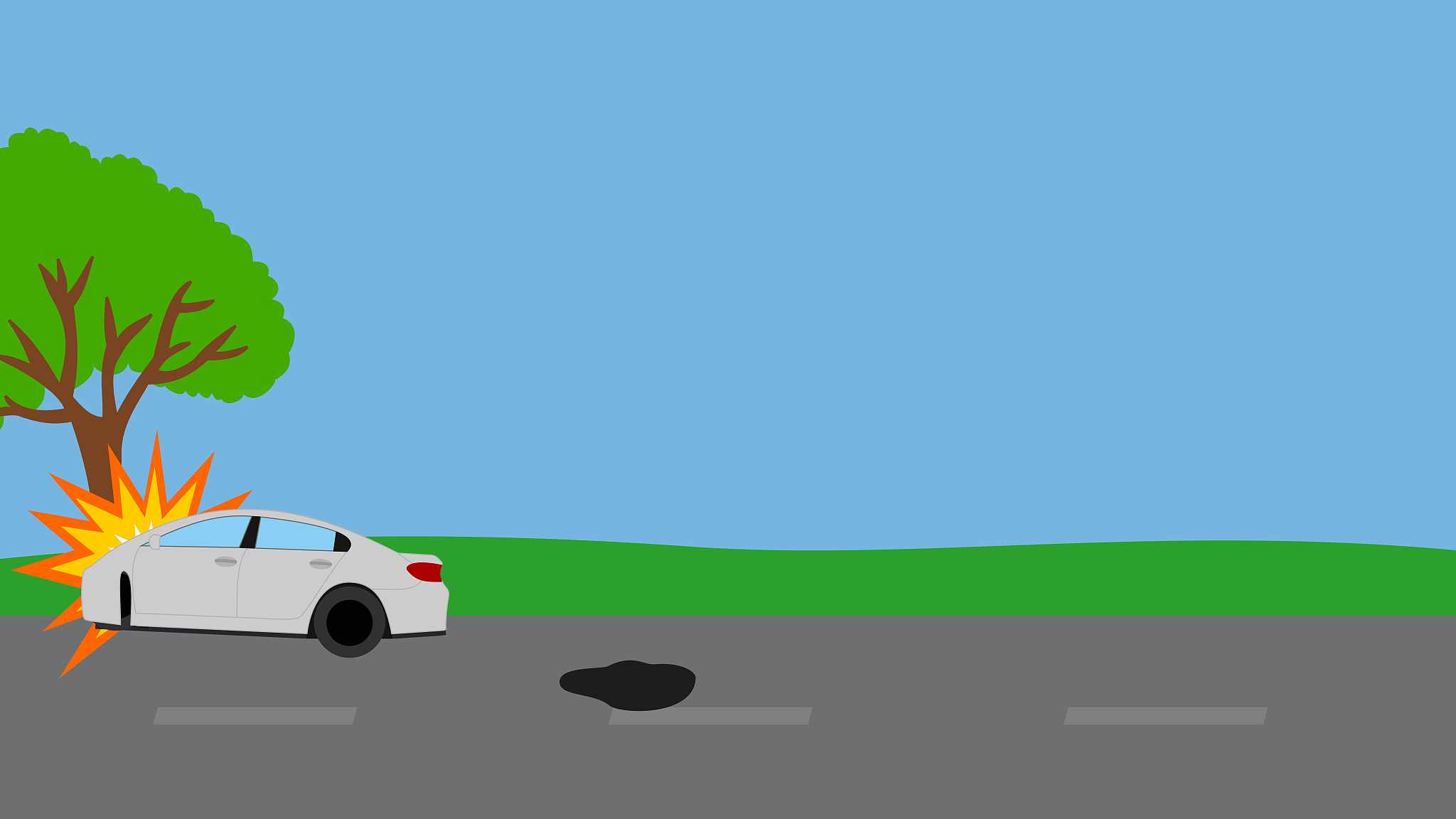 car accident on the road