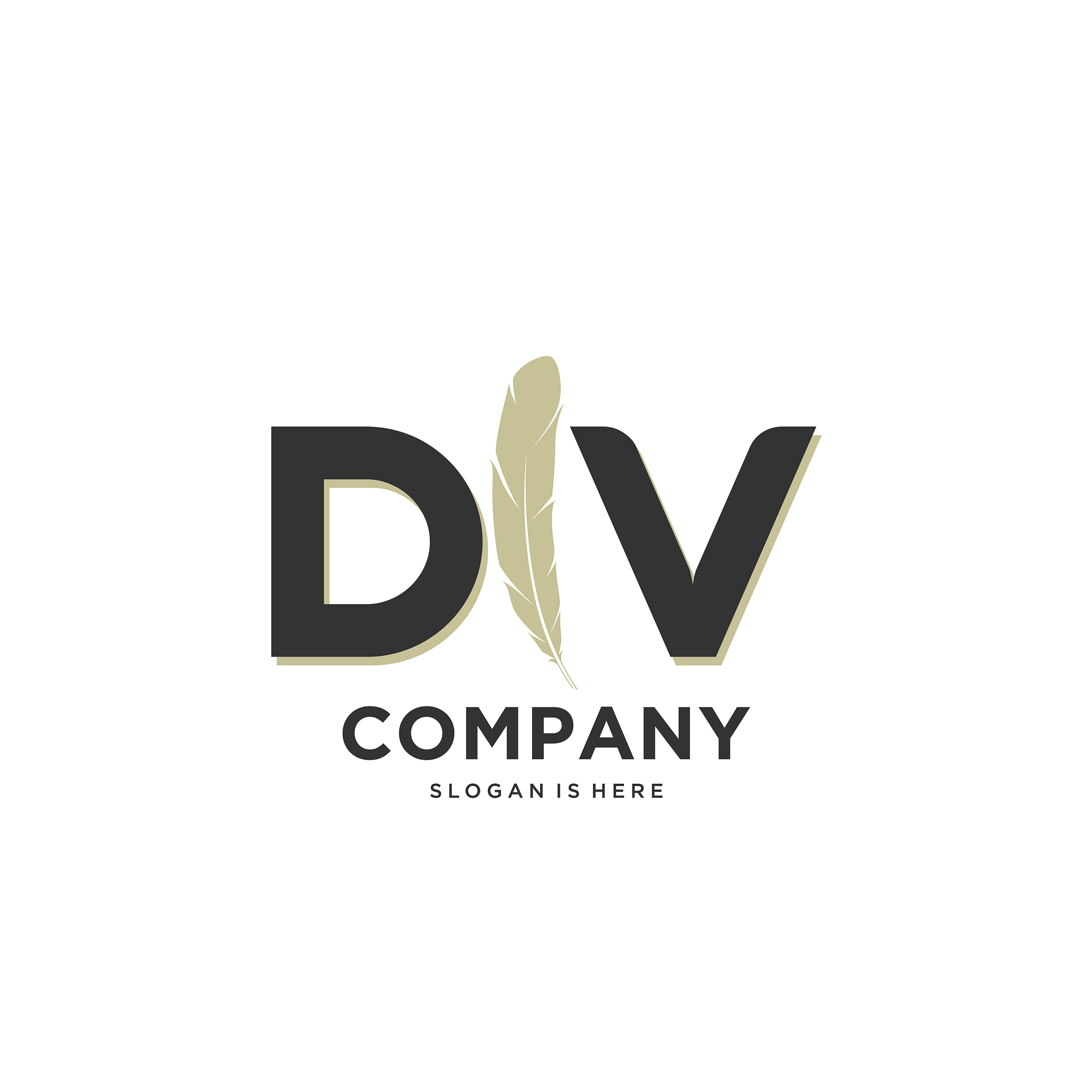 initial dv letter unique attractive creative