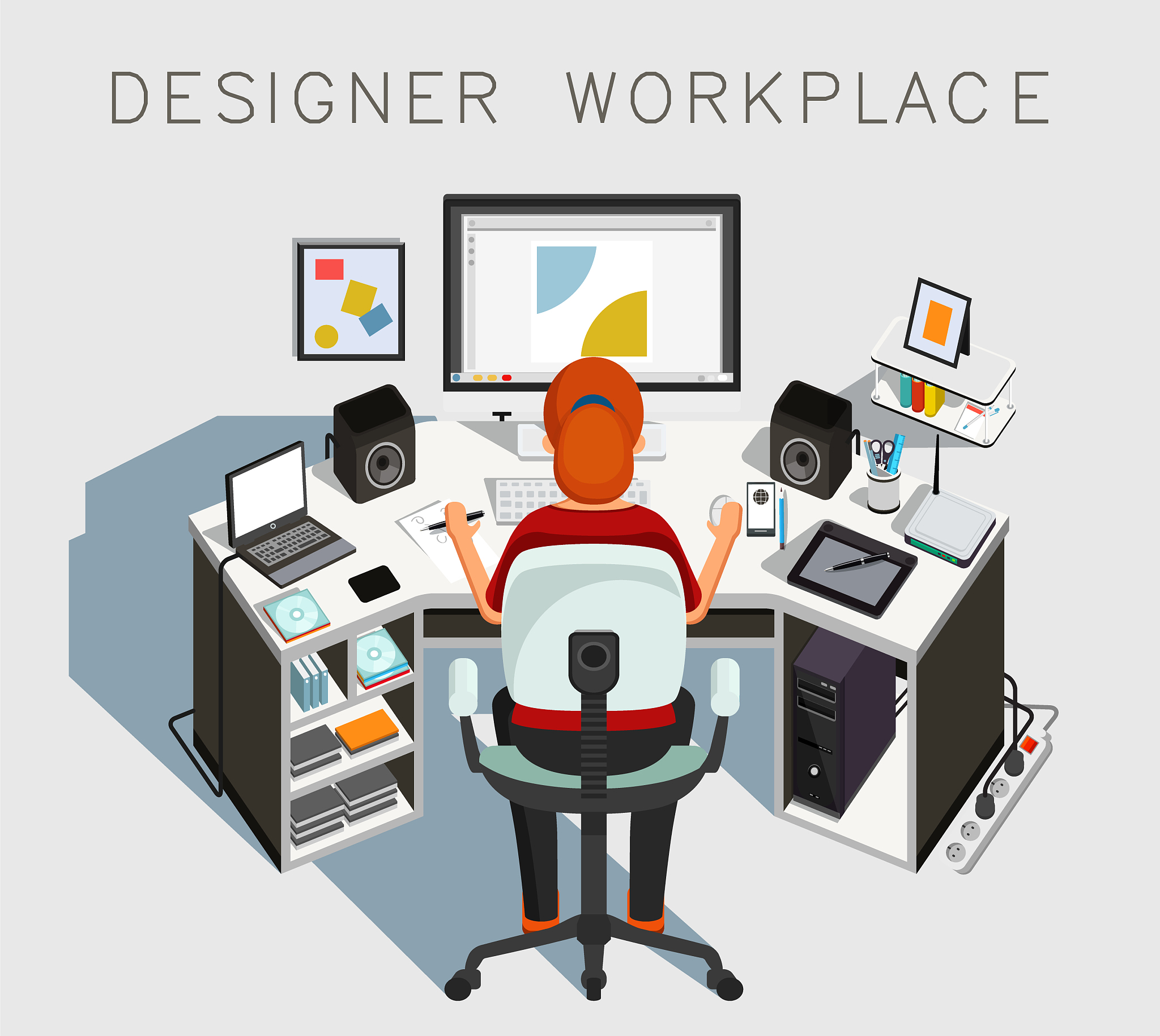 gaphic designer at work designer workplace