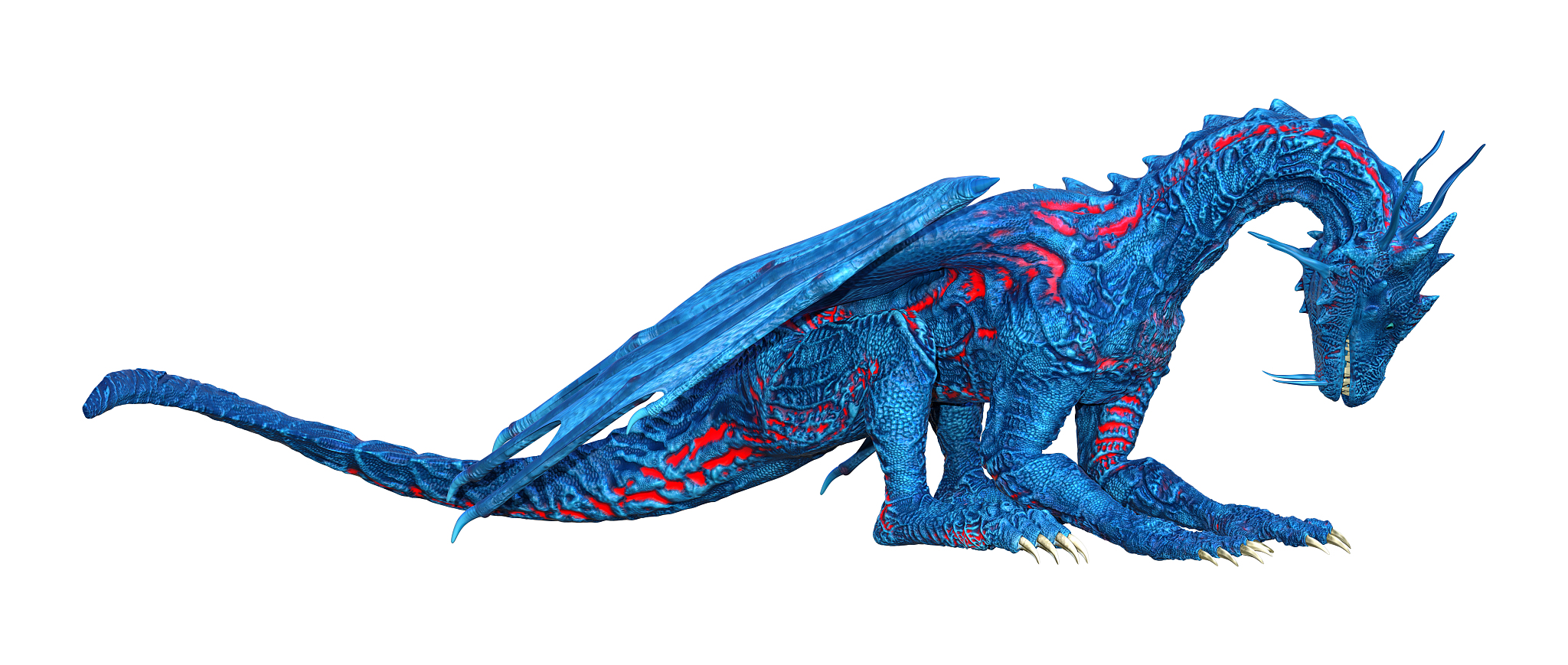 3d illustration fantasy dragon on white