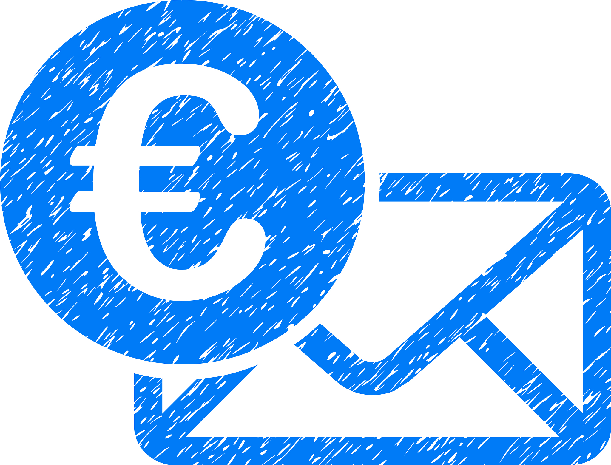 euro message grunge icon