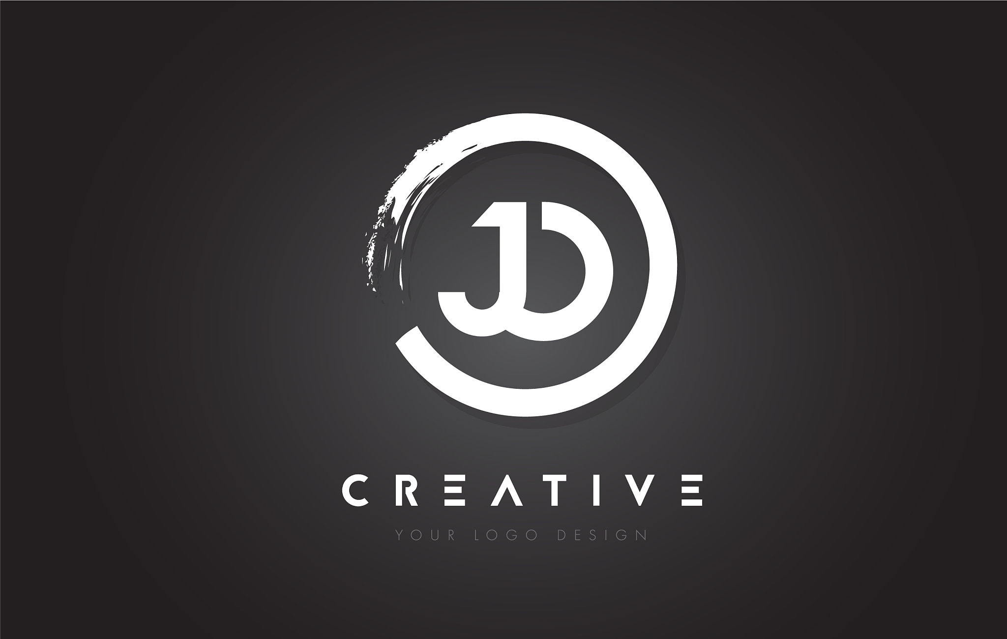 jo circular letter logo with circle brush design