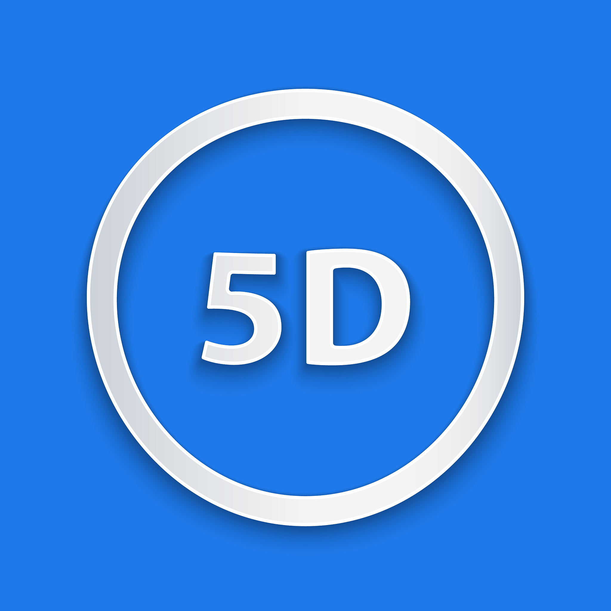paper cut 5d virtual reality icon isolated on blue