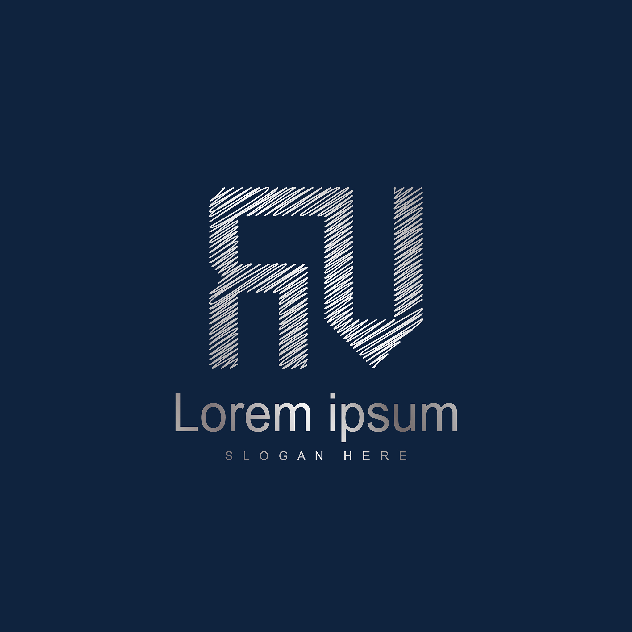 initial letter rv logo template design