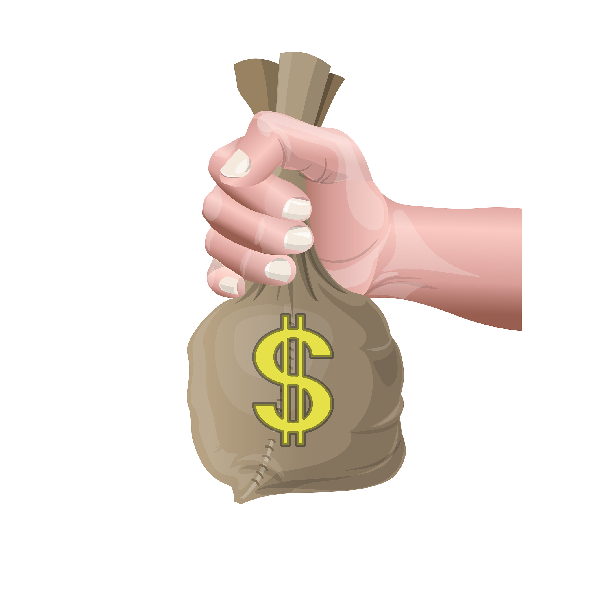 hand holding money bag