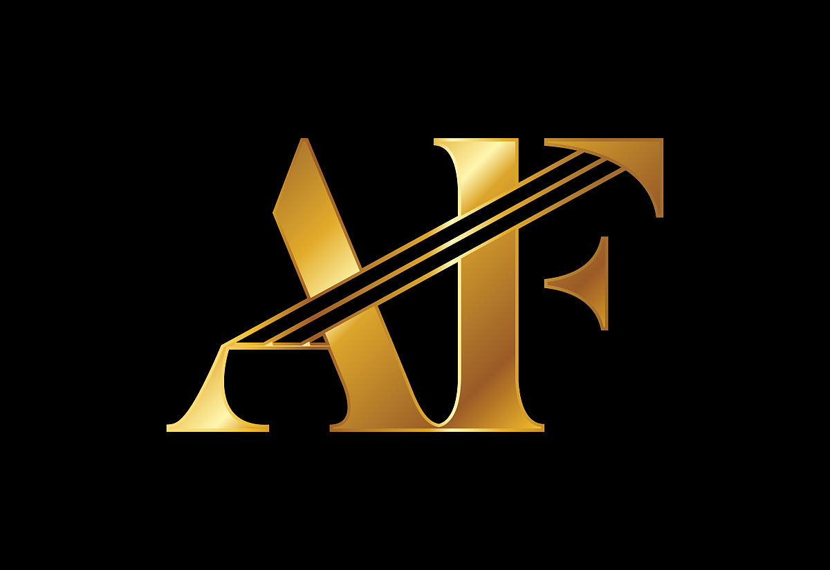 首字母a f标志设计矢量模板.图形字母符号为公司业务