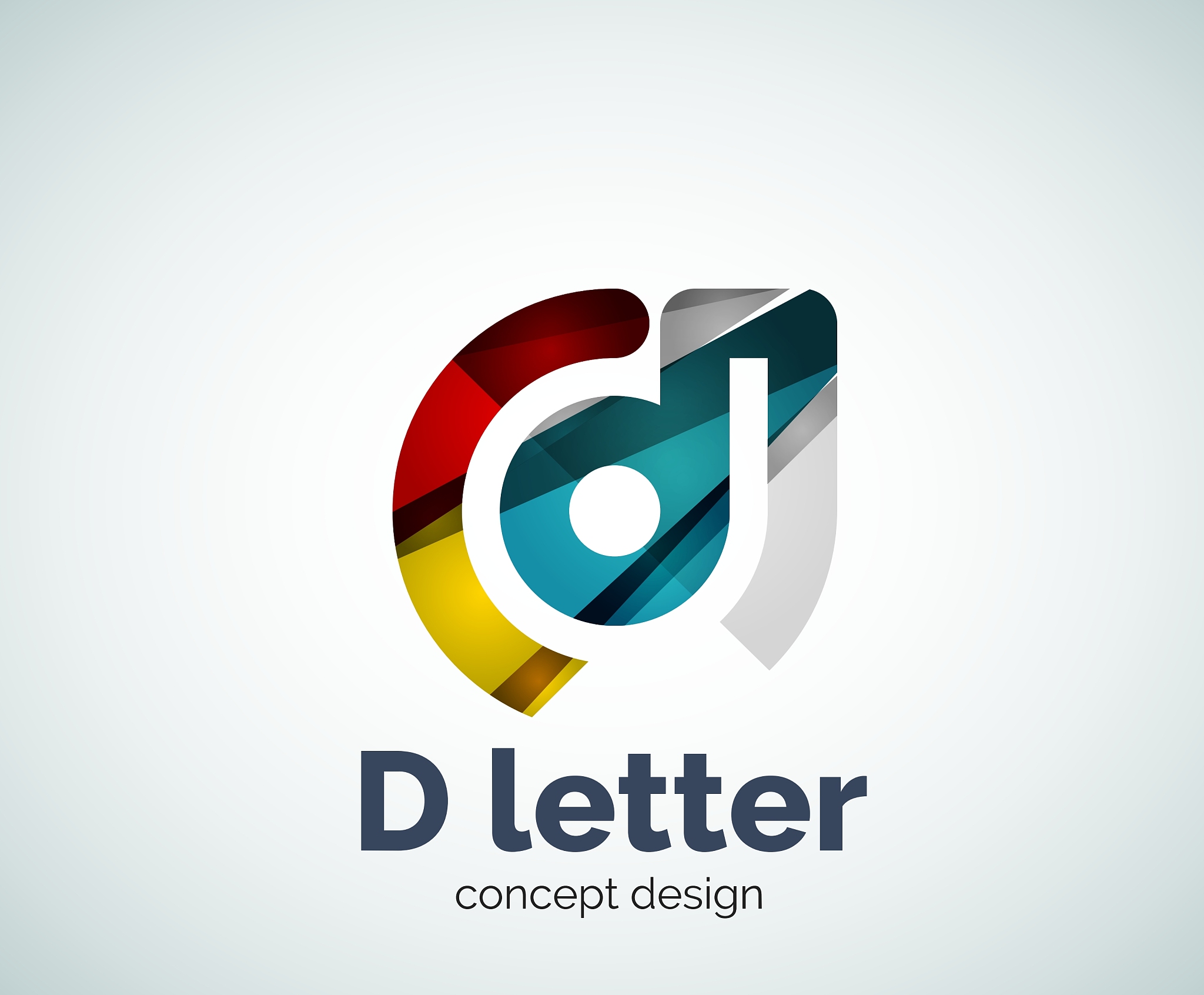 d letter concept logo template