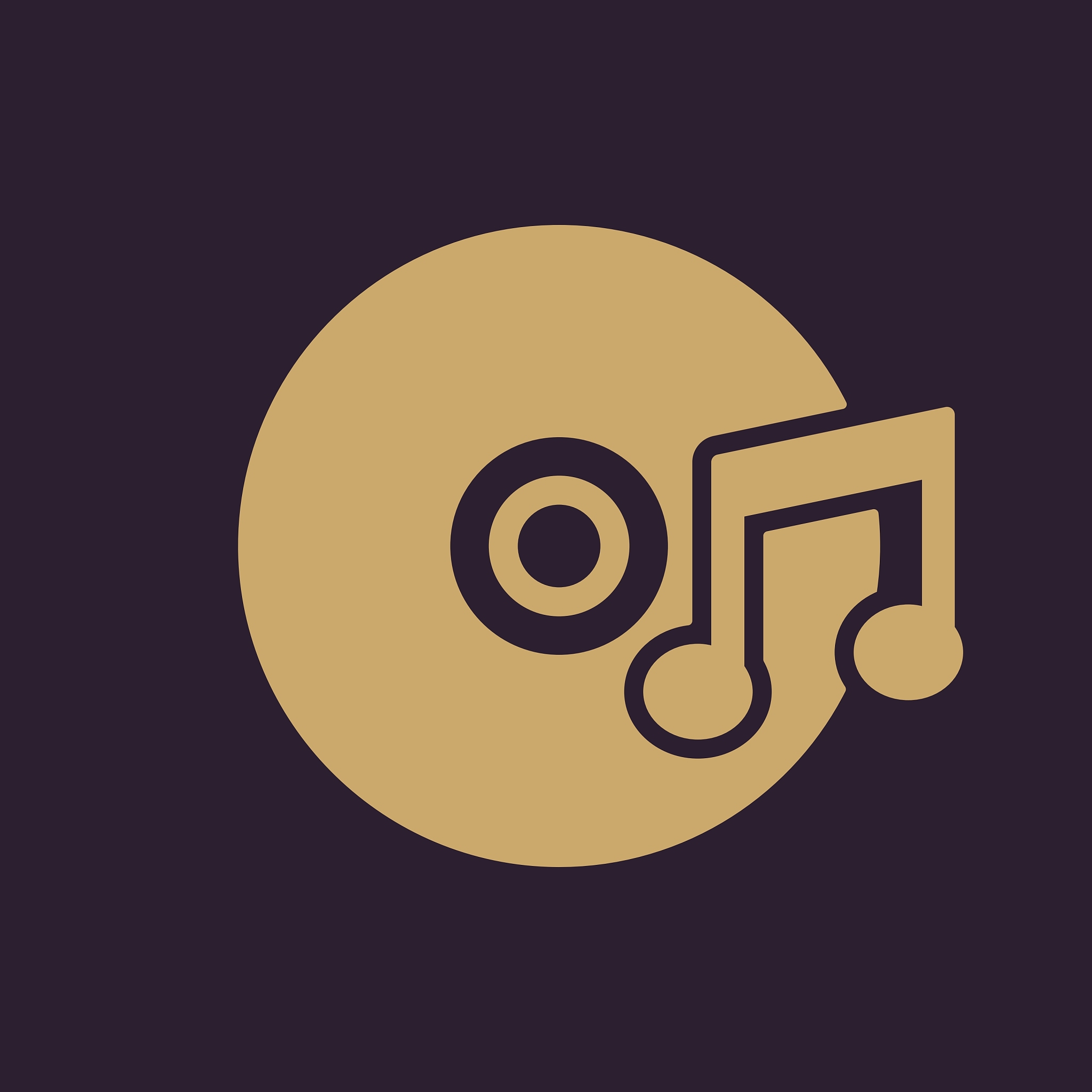 the music icon disc symbol flat