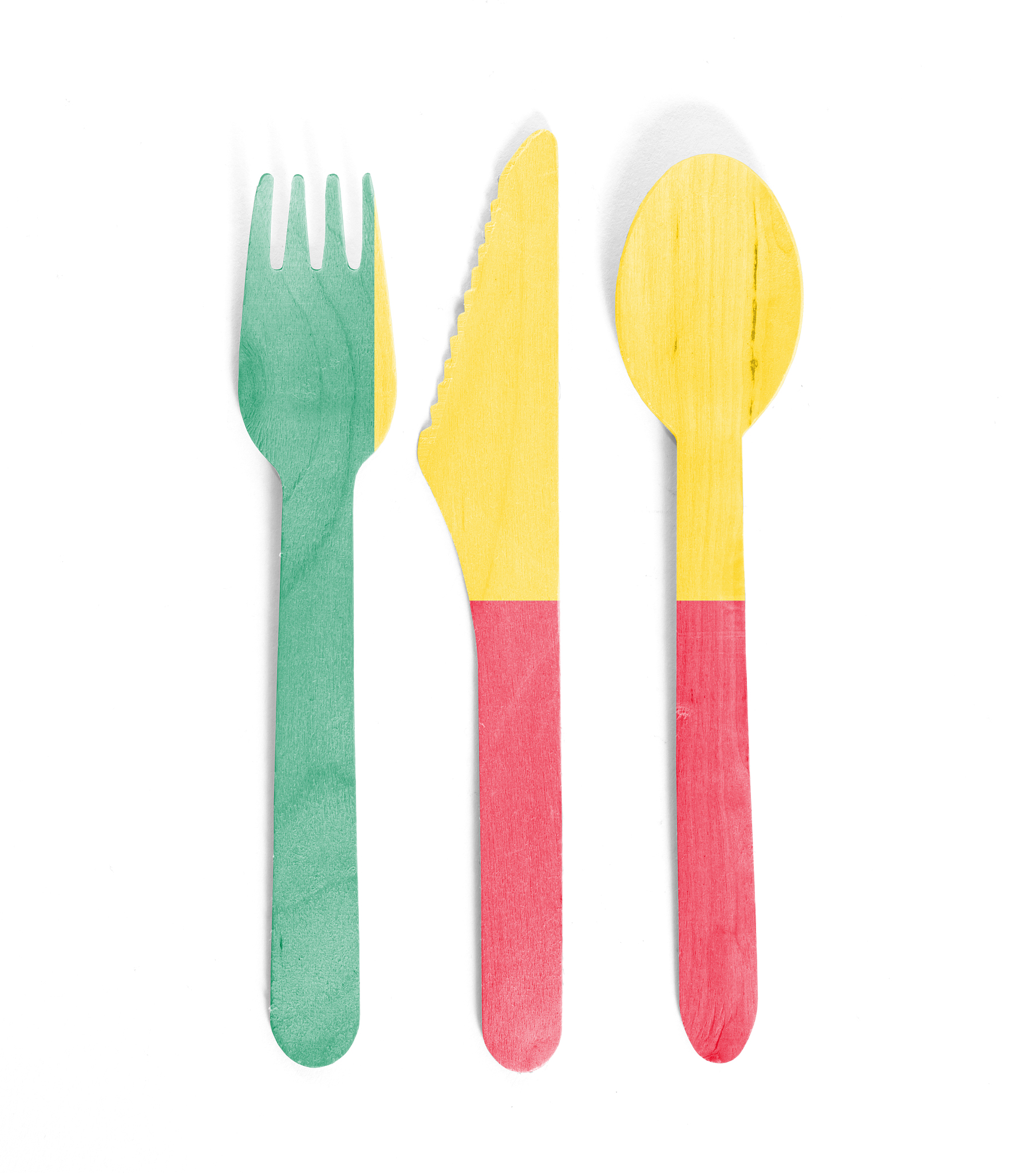 eco friendly wooden cutlery - plastic free concept - isolated - 