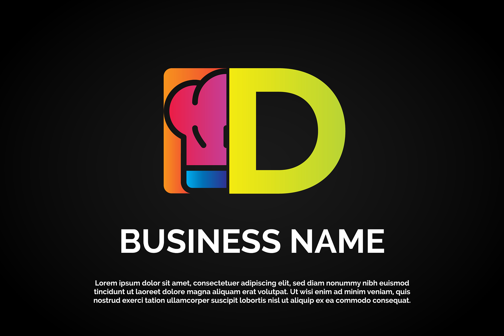 unique logo template restaurant letter d monogram
