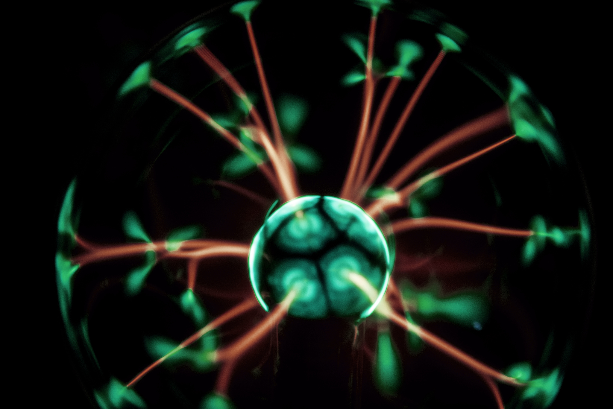 electricity fire-ball. abstract photo of electric waves.