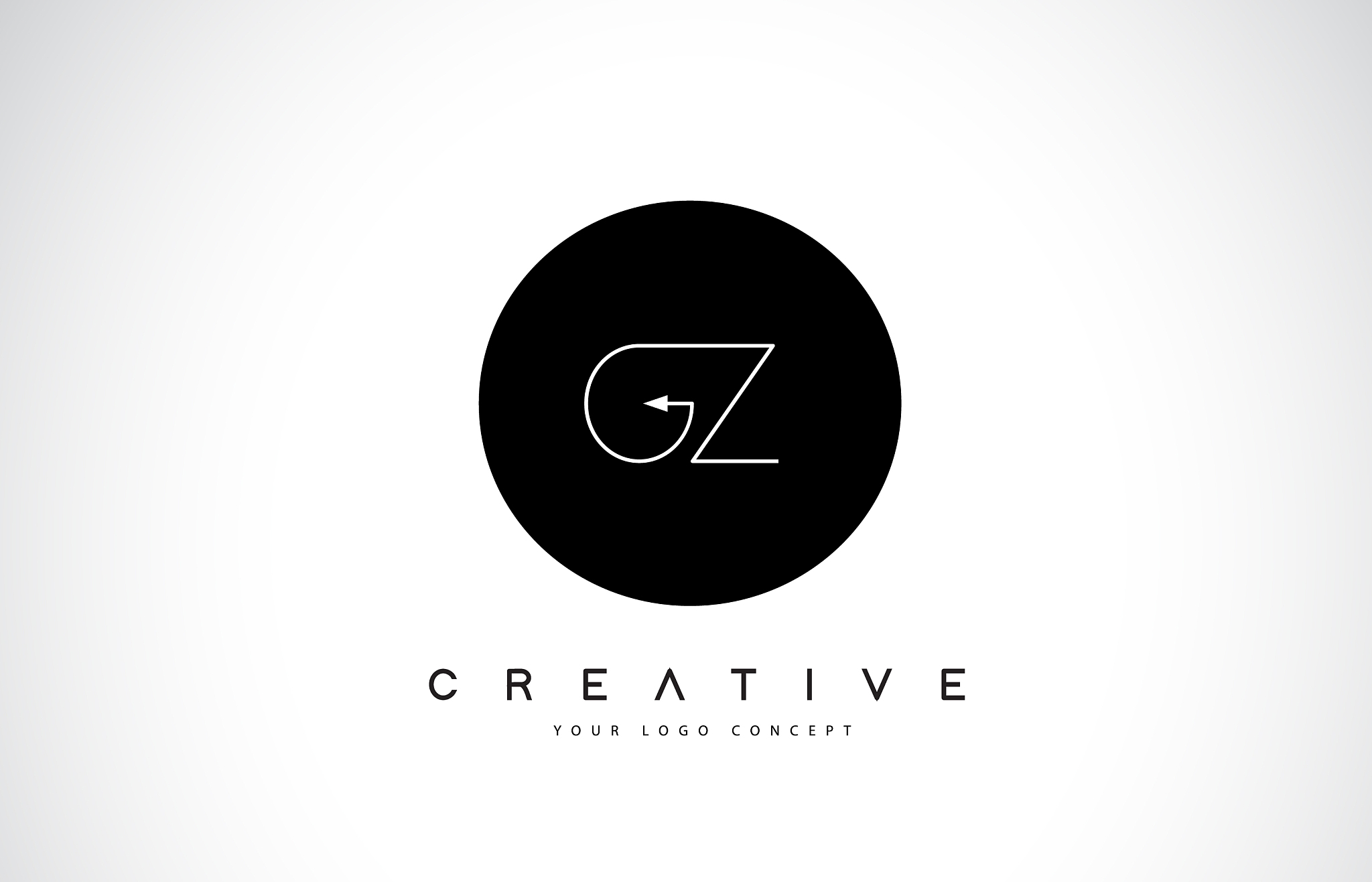 gz g y logo design with black and white creative