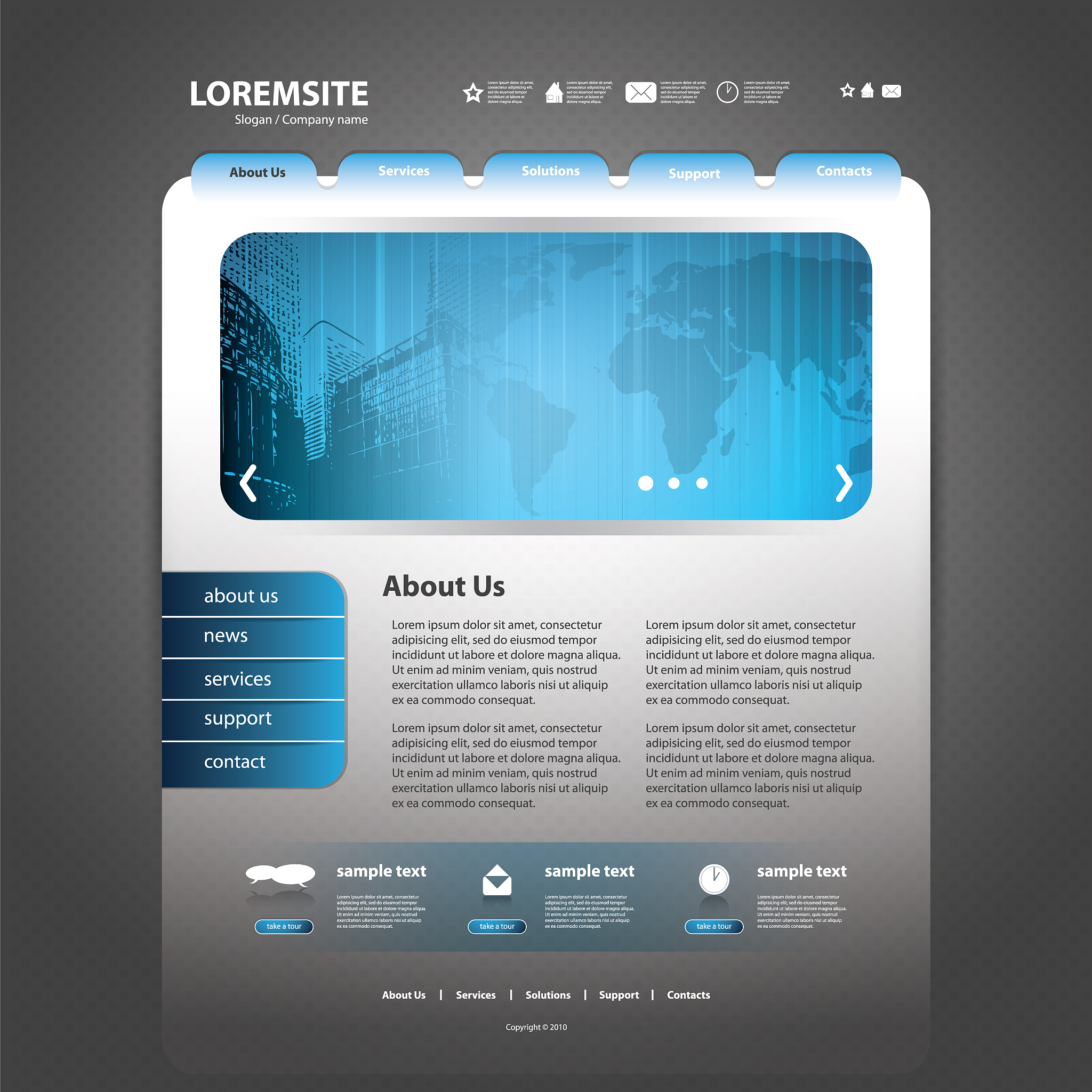 one page business website template