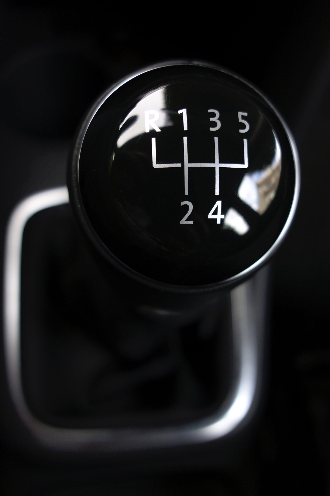 modern gearstick - black background