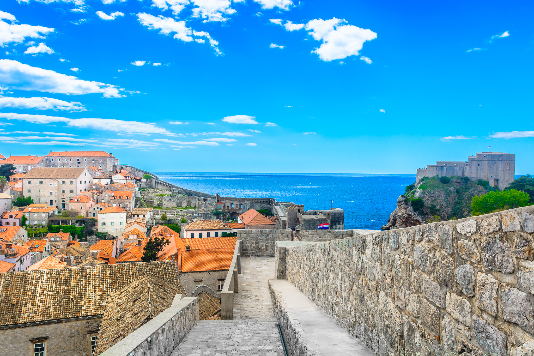 dubrovnik cityscape tourist resort.