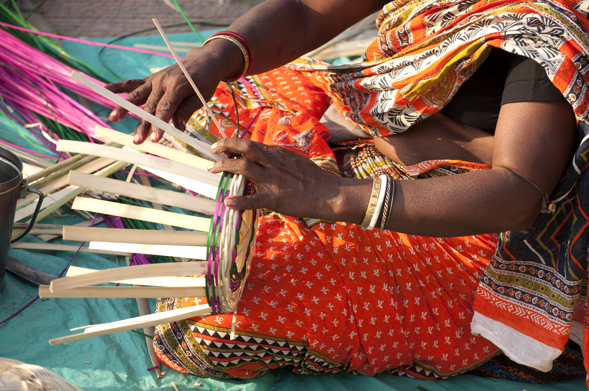 bamboo basket making