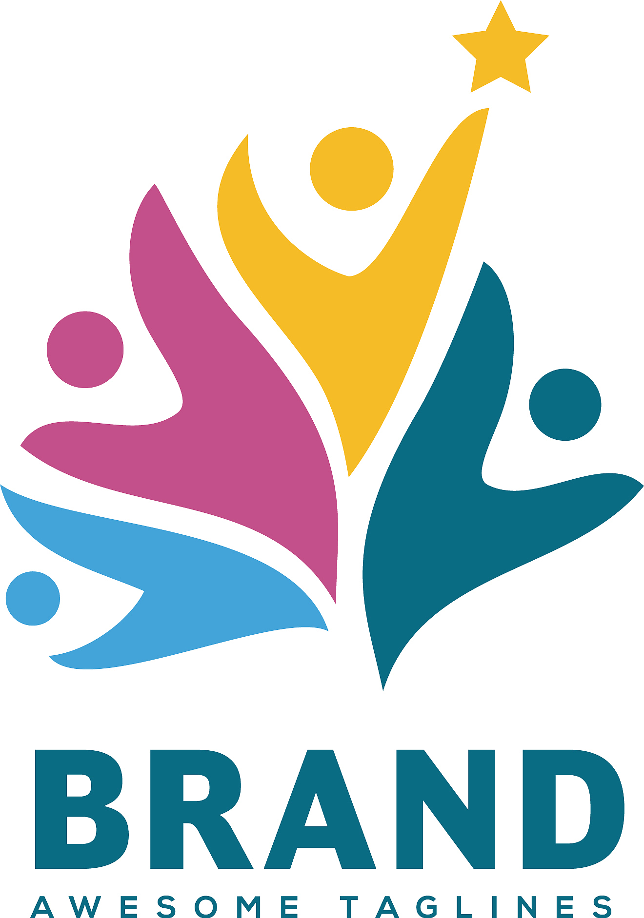 people community colorful logo template