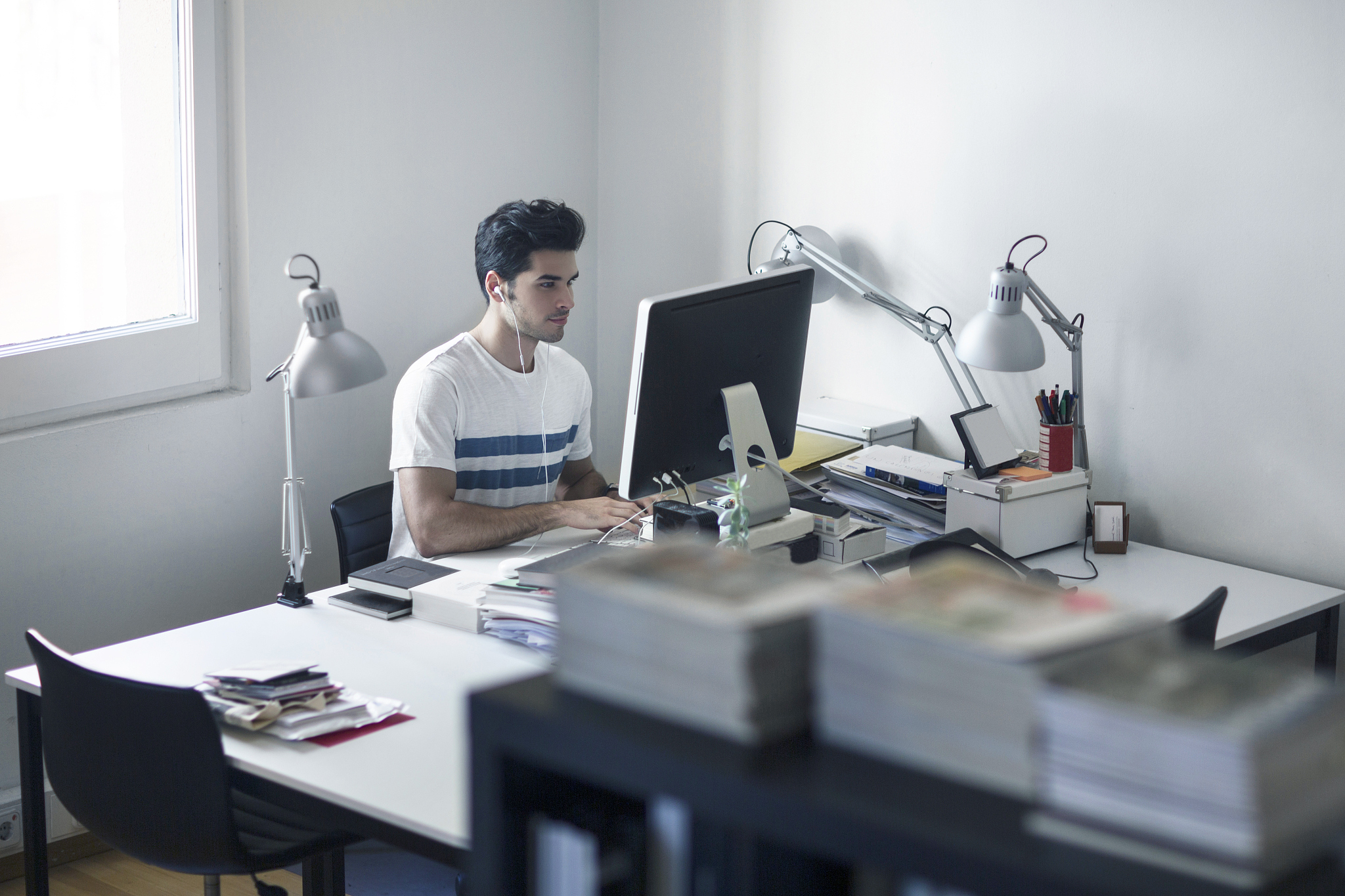 working at the office