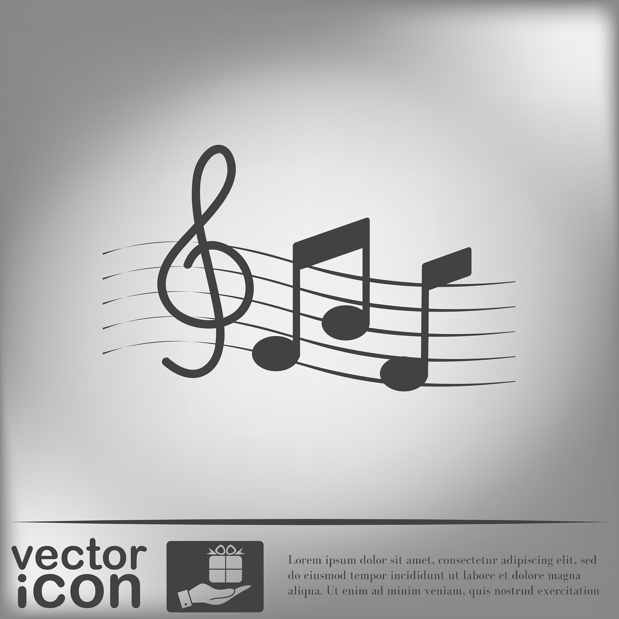 musical notes and treble clef