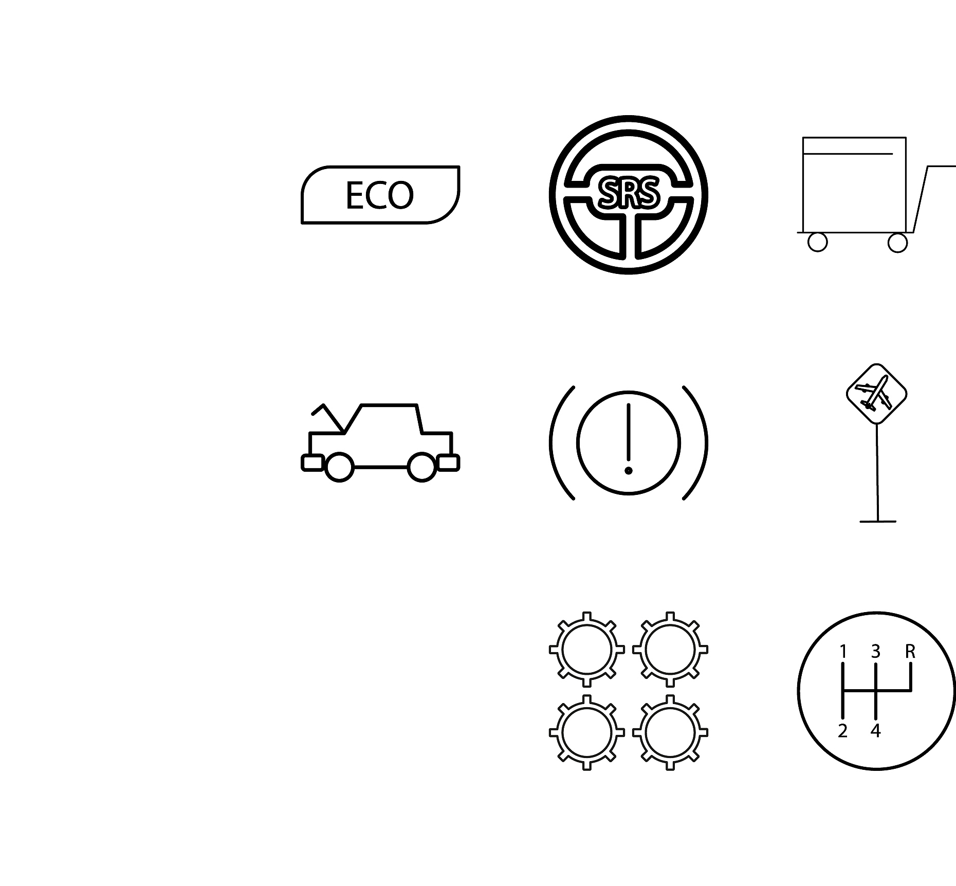 transport and transportation linear icon set