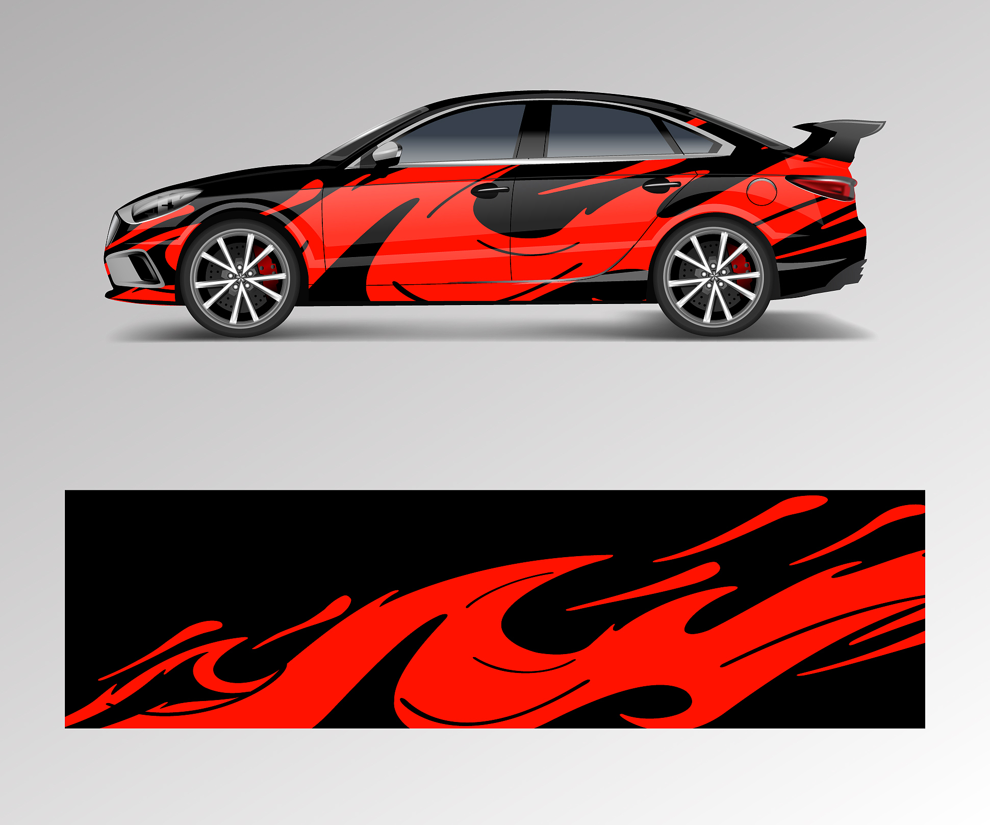 graphic abstract racing designs for vehicle