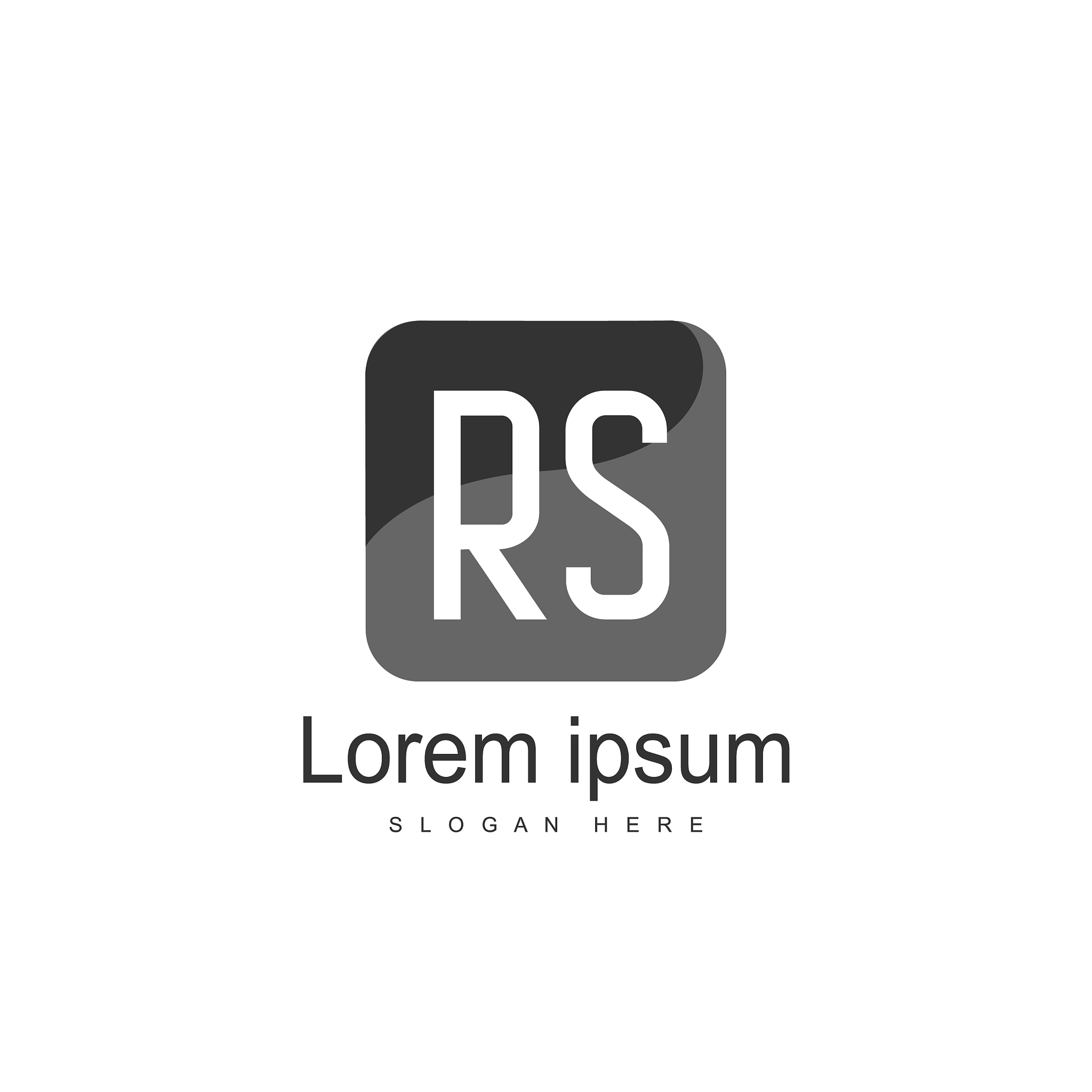 initial rs logo template minimalist letter logo