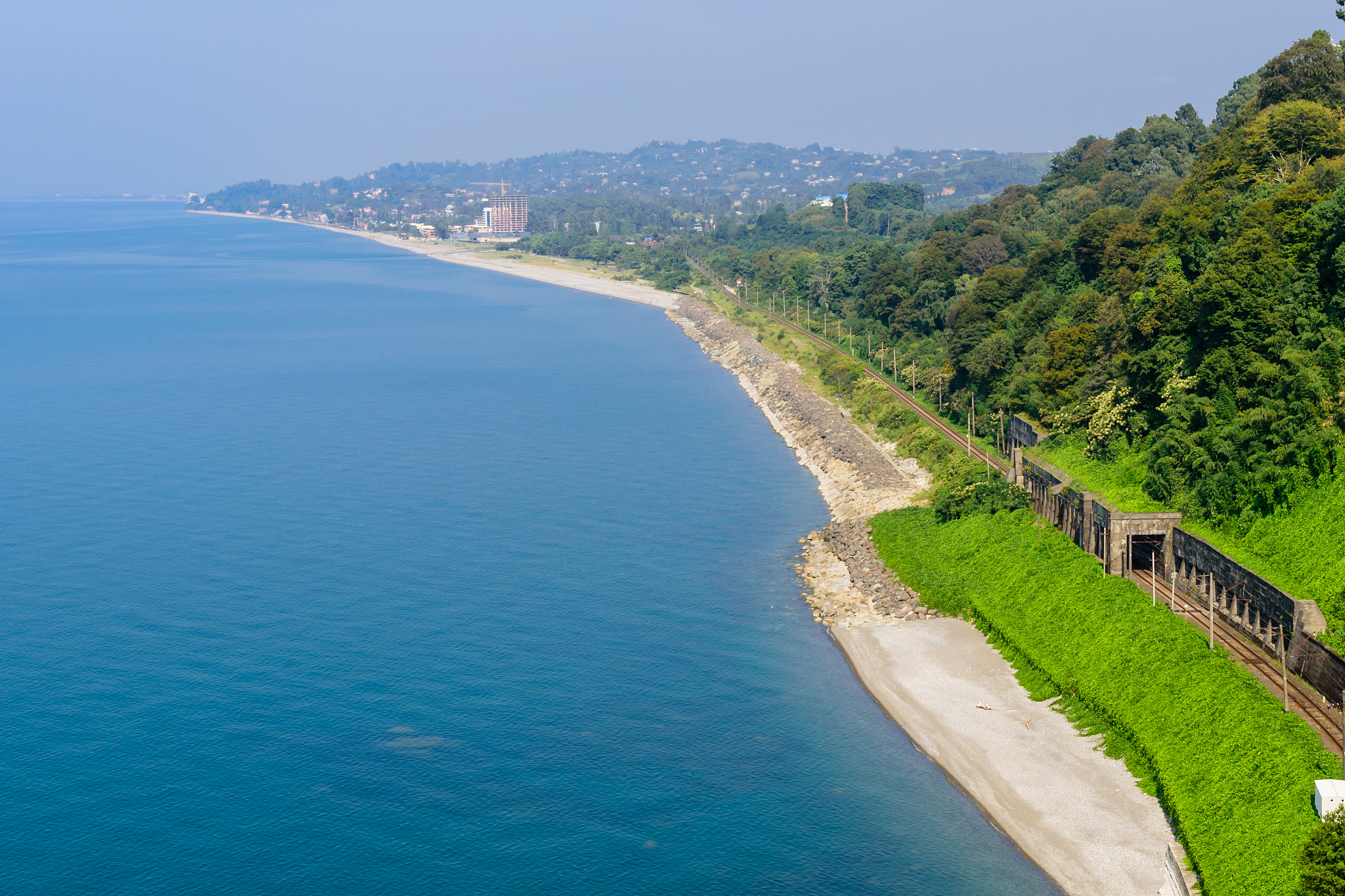 beautiful summer view of the black sea coast.