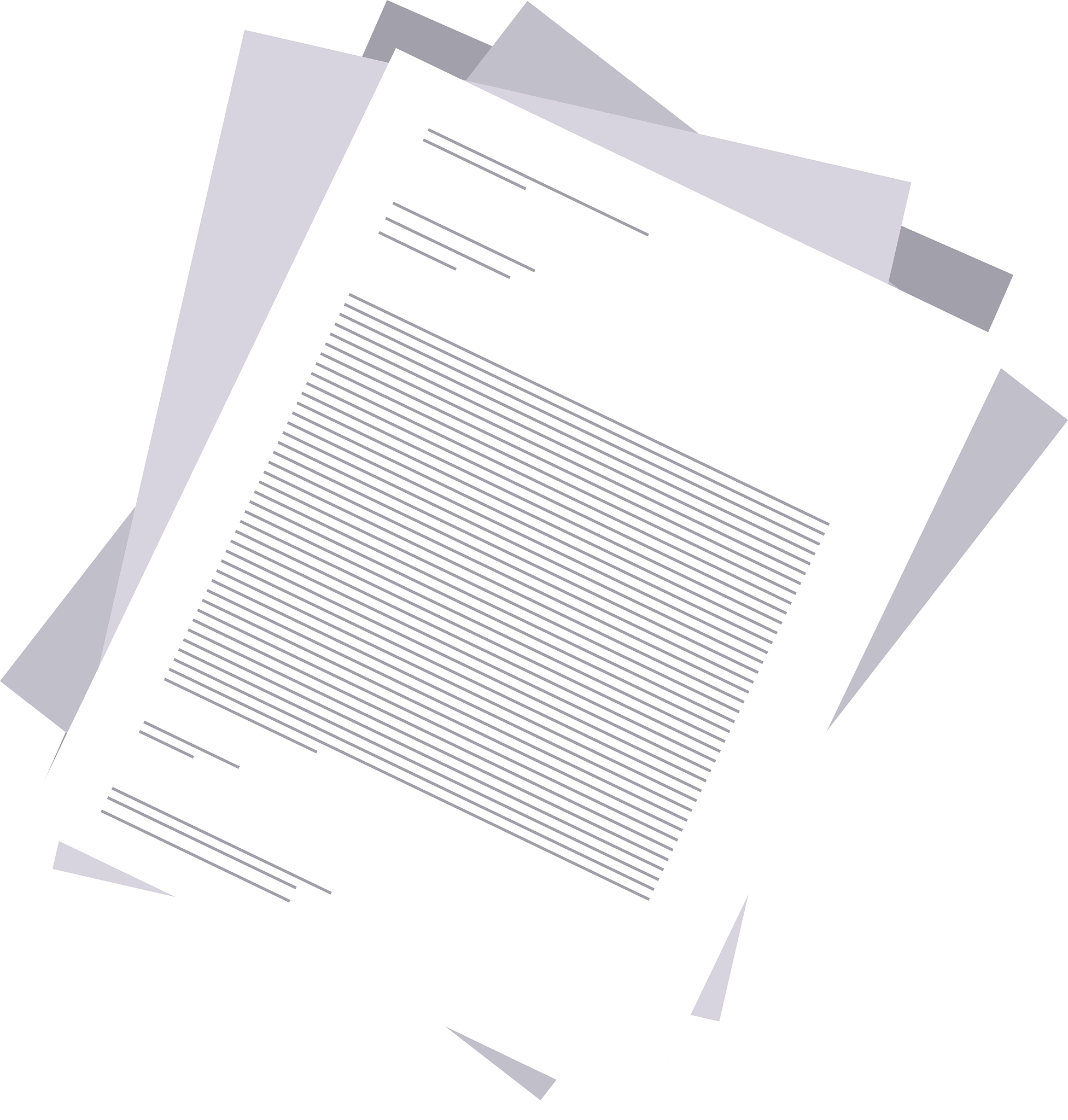 stacked paper sheets with text