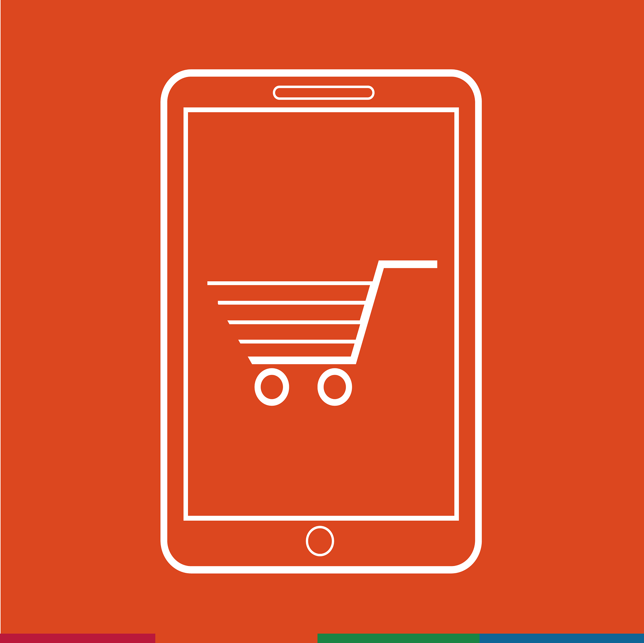 thin line mobile shopping icon