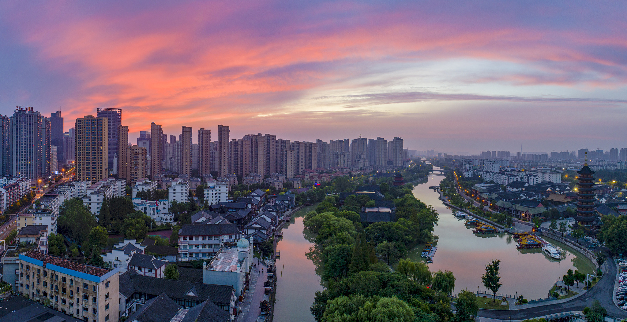 运河之都江苏省淮安市城市风光