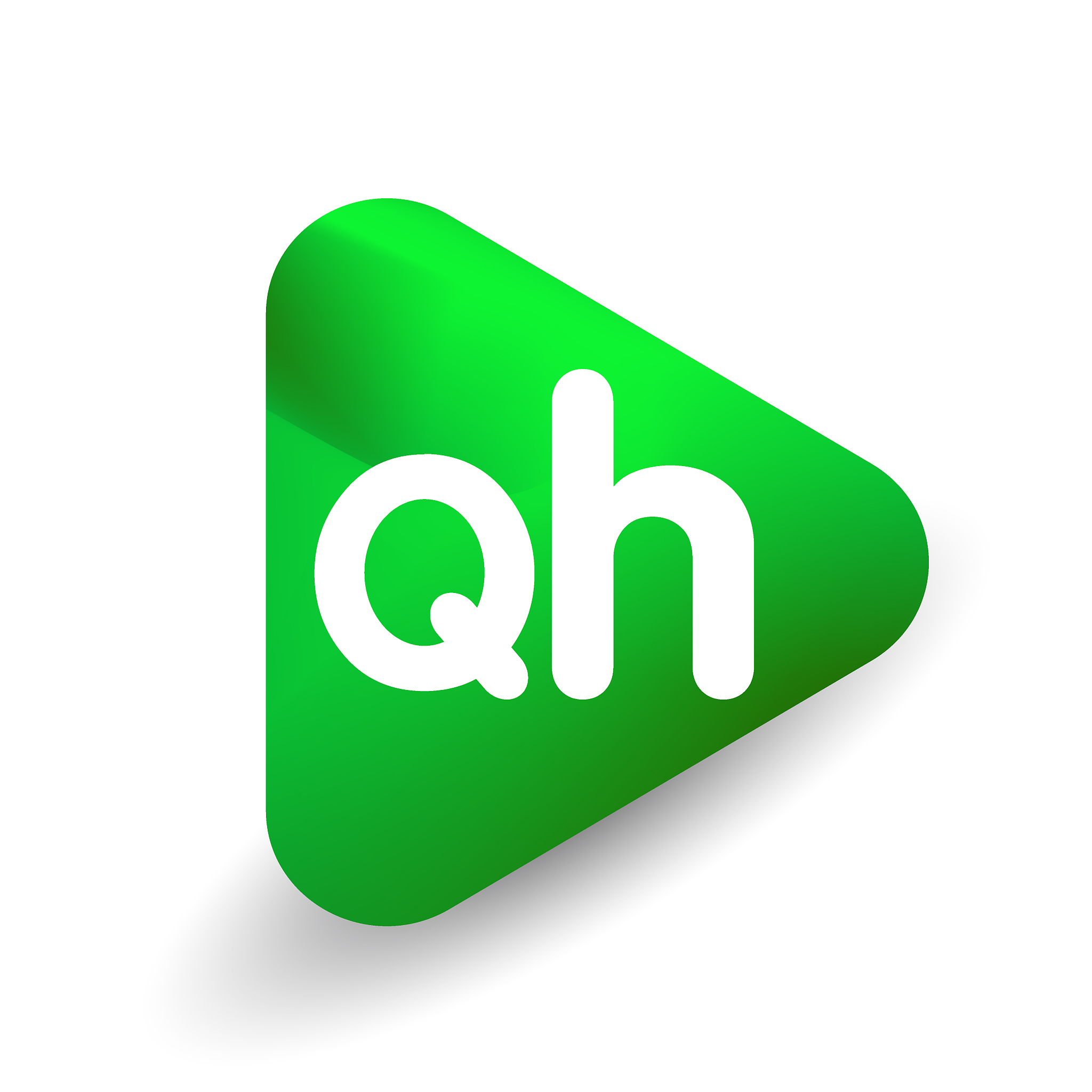 logotype in triangle shape and colorful background