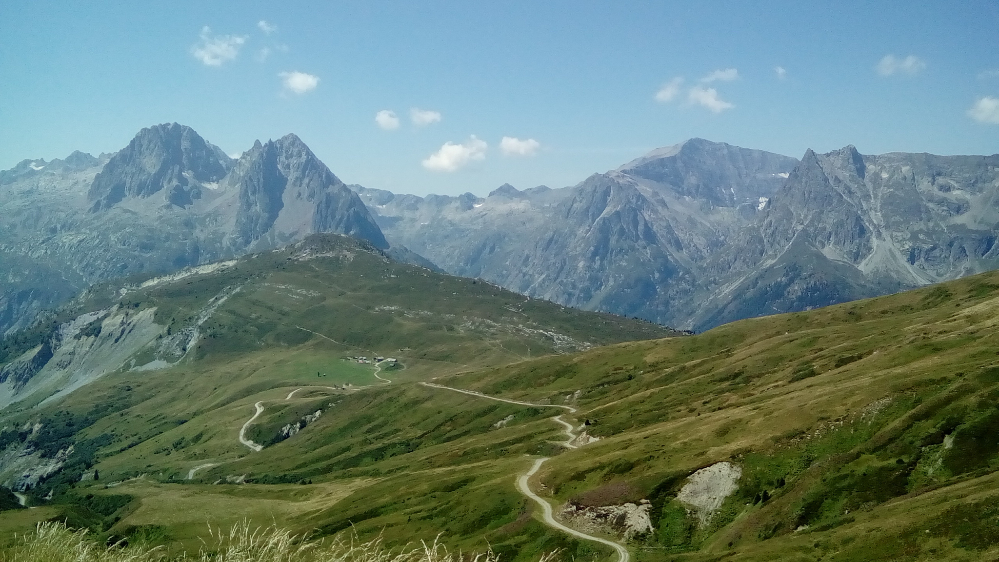 high angle view of mountains against sky