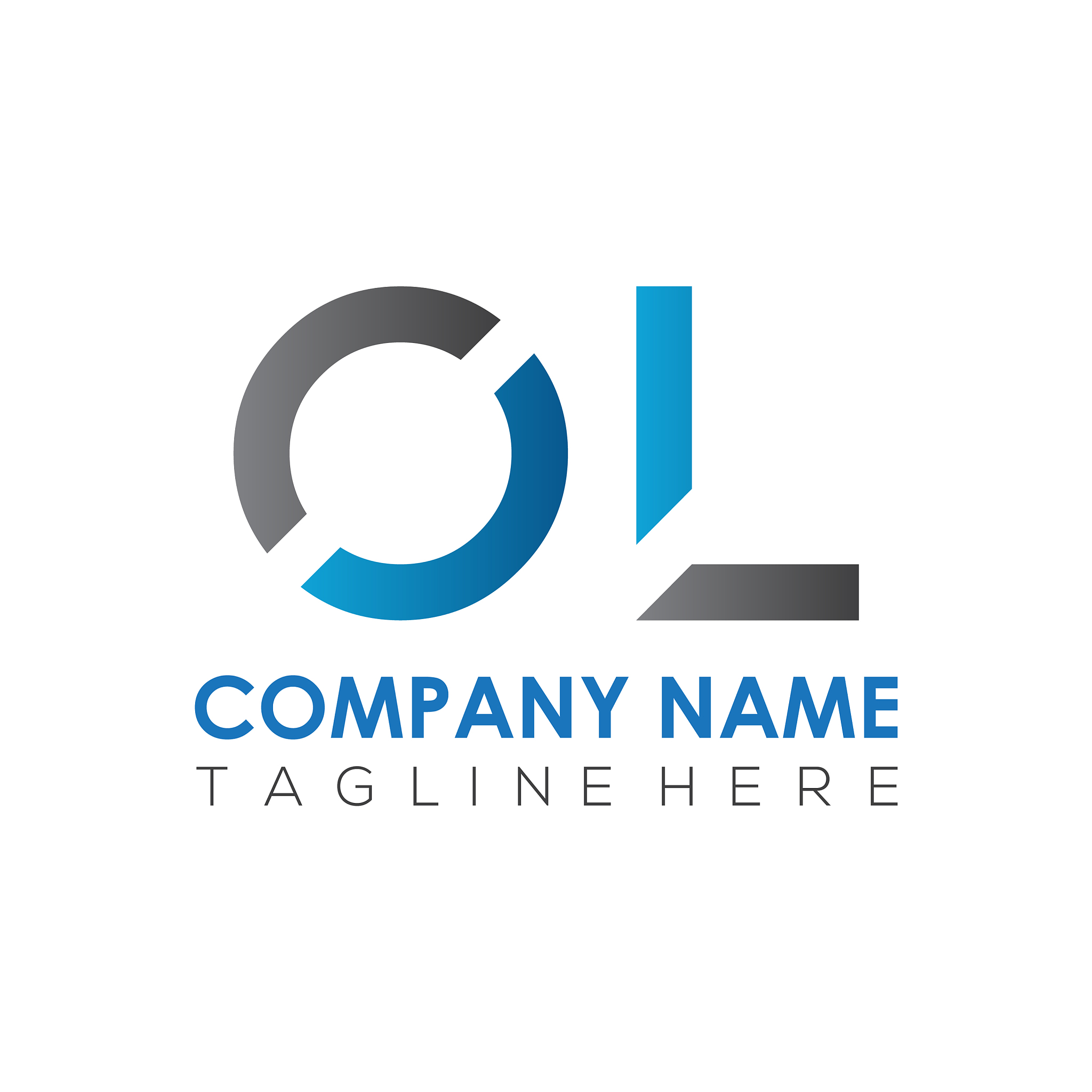initial simple letter ol logo design template