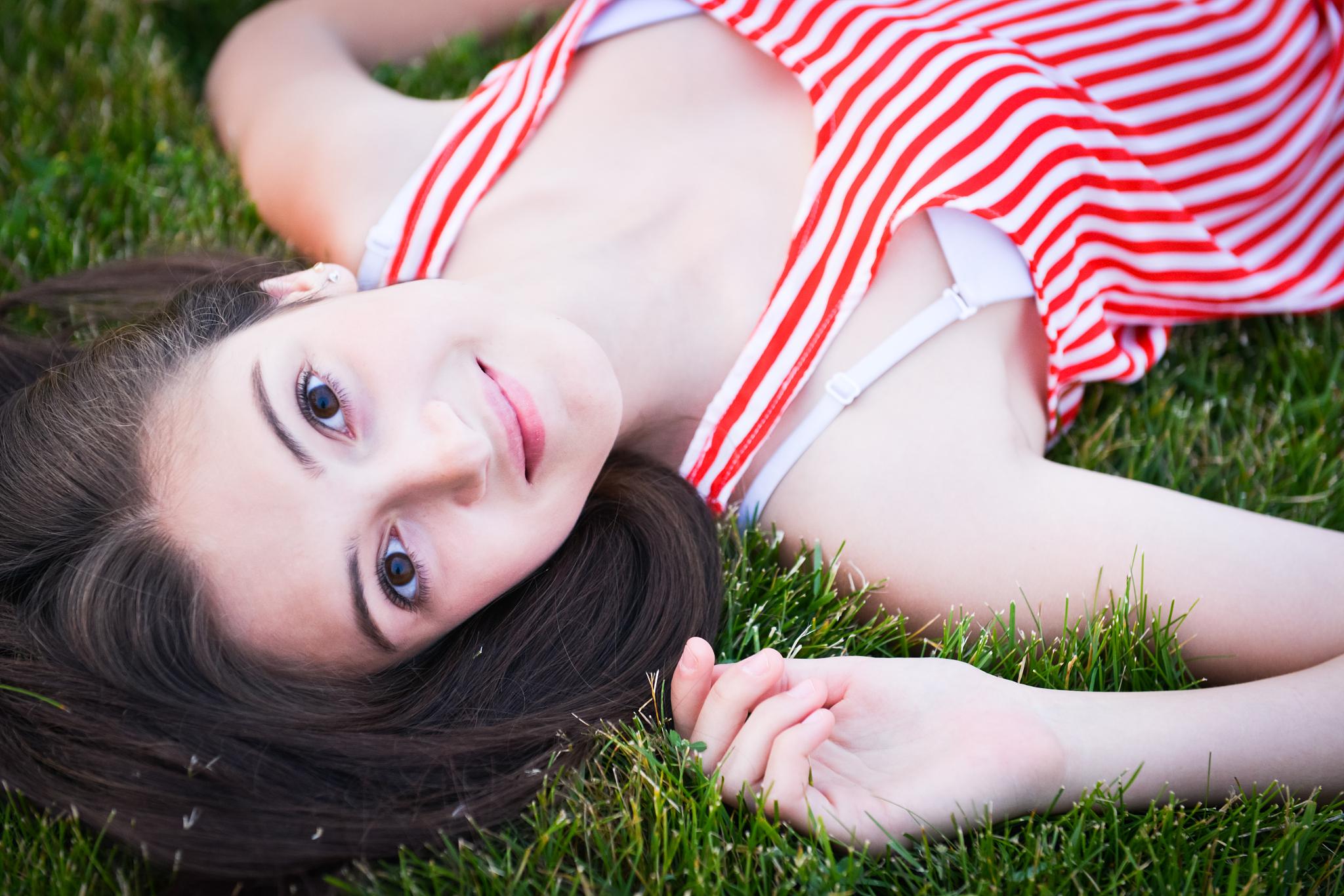 happy and healthy girl enjoying nature