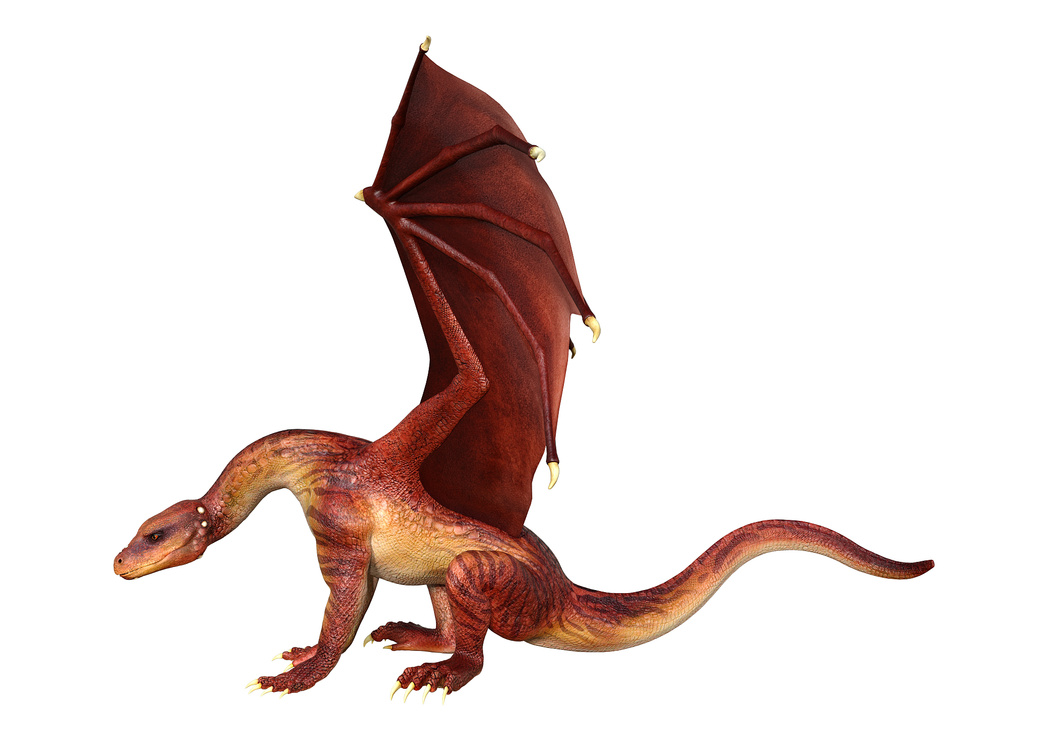 3d illustration fantasy dragon on white