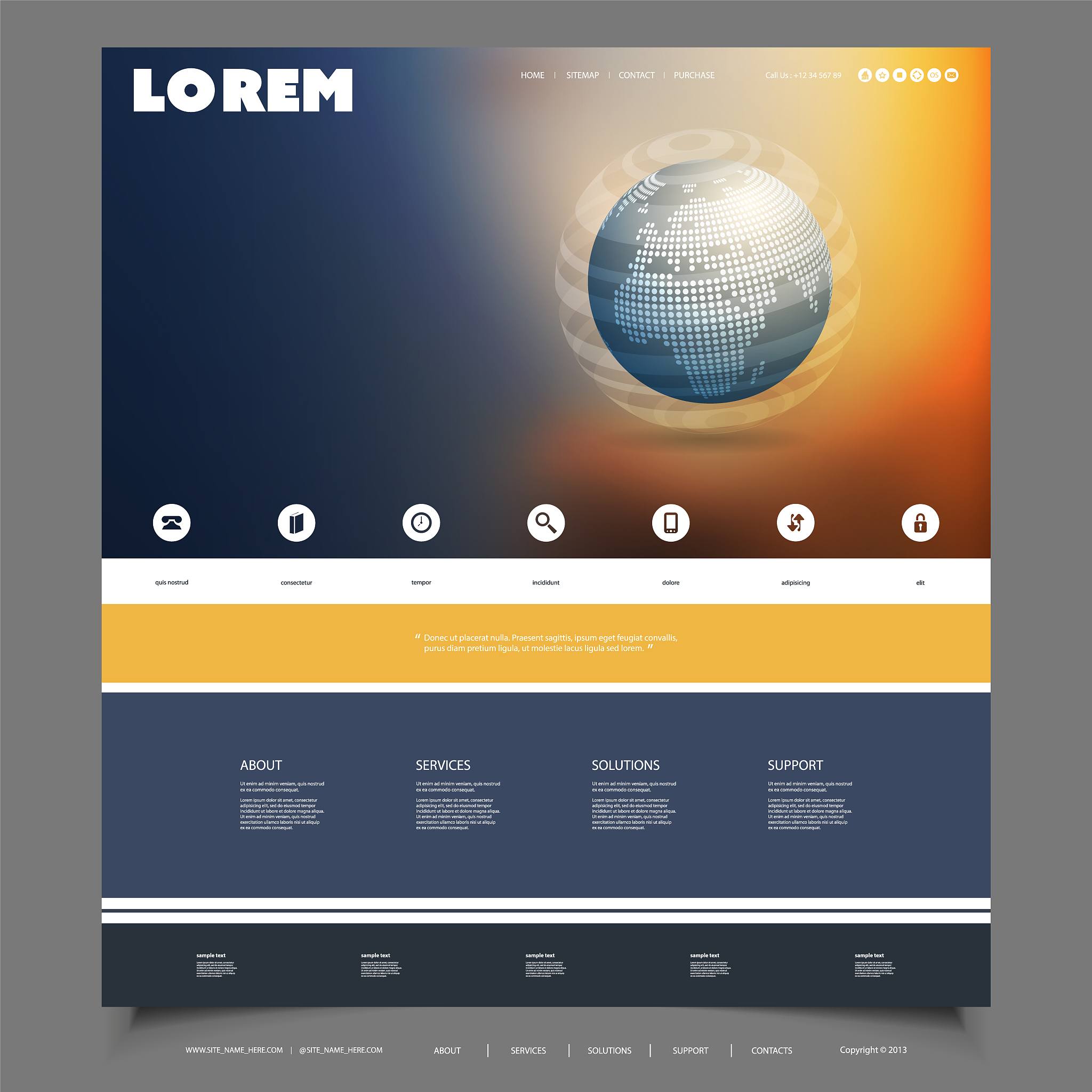 one page website template