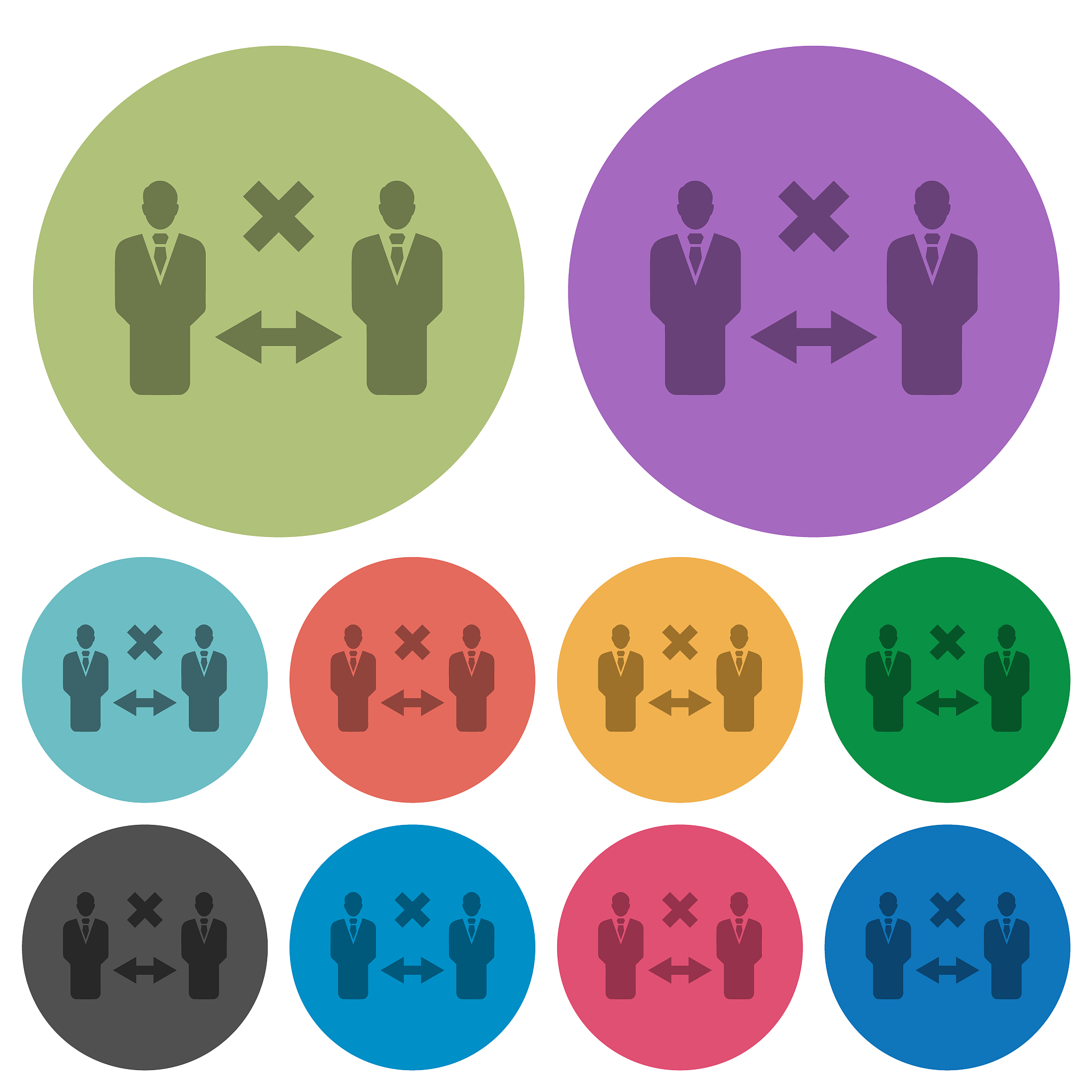 incorrect social distancing color darker flat icons