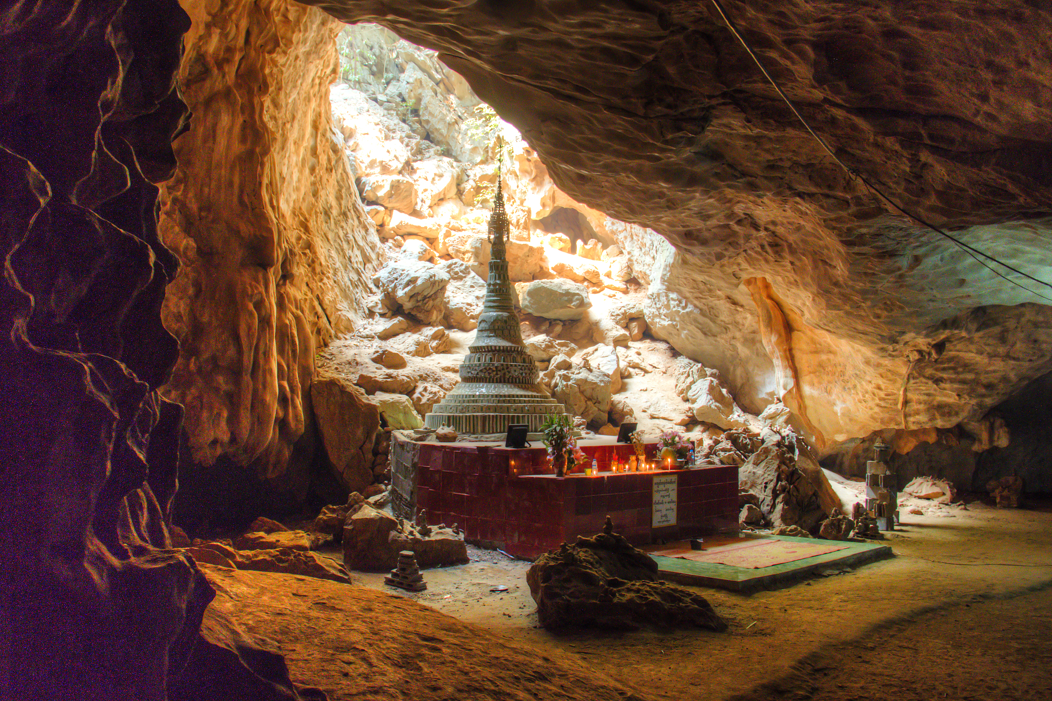 the sadan cave in hpa-an, myanmar