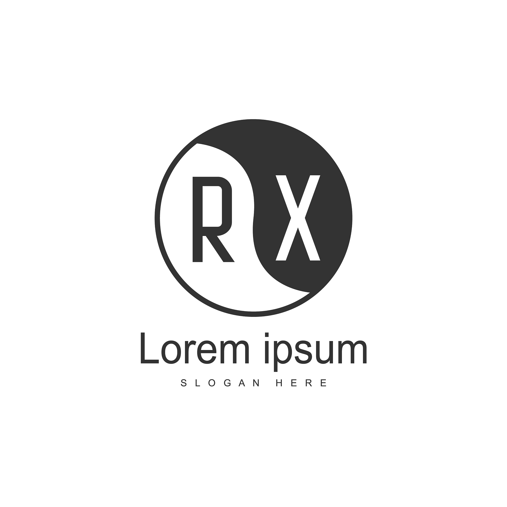 initial rx logo template minimalist letter logo