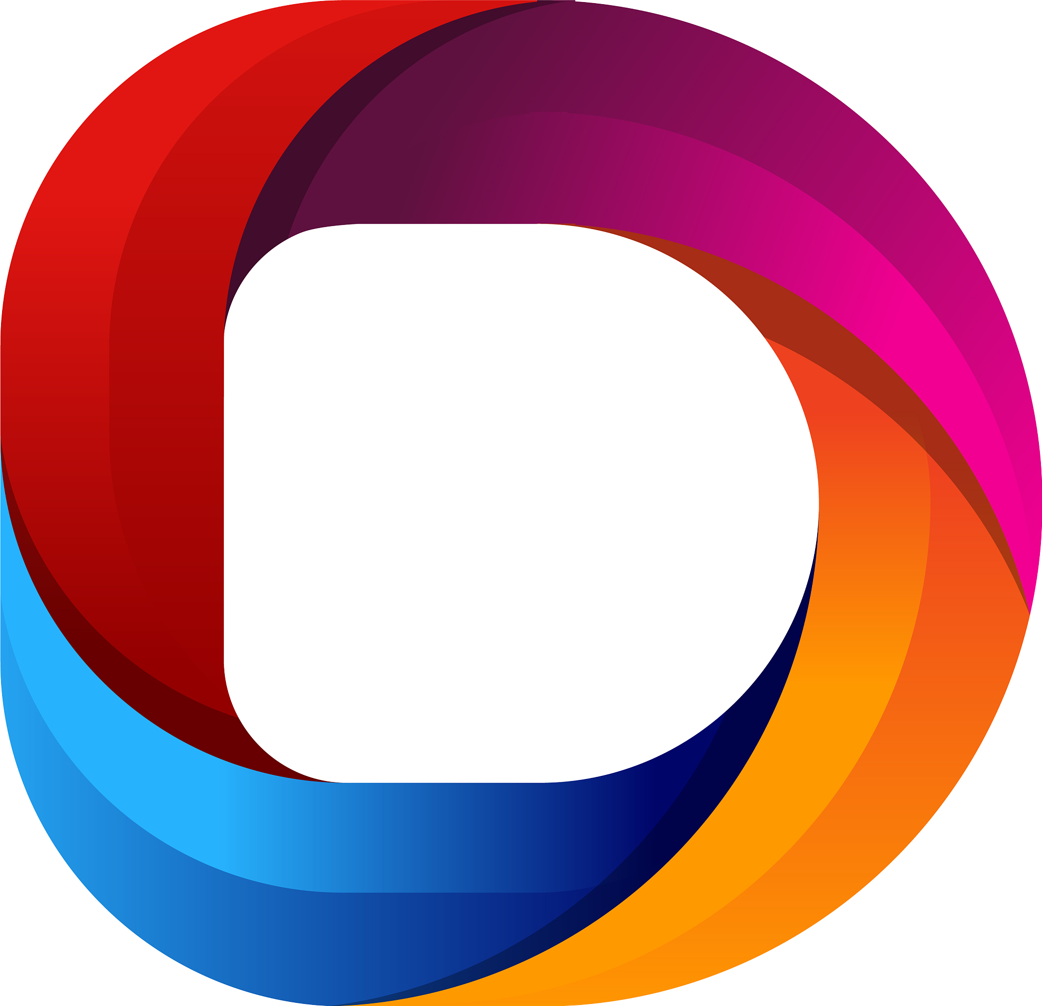 d colorful letter logo icon design