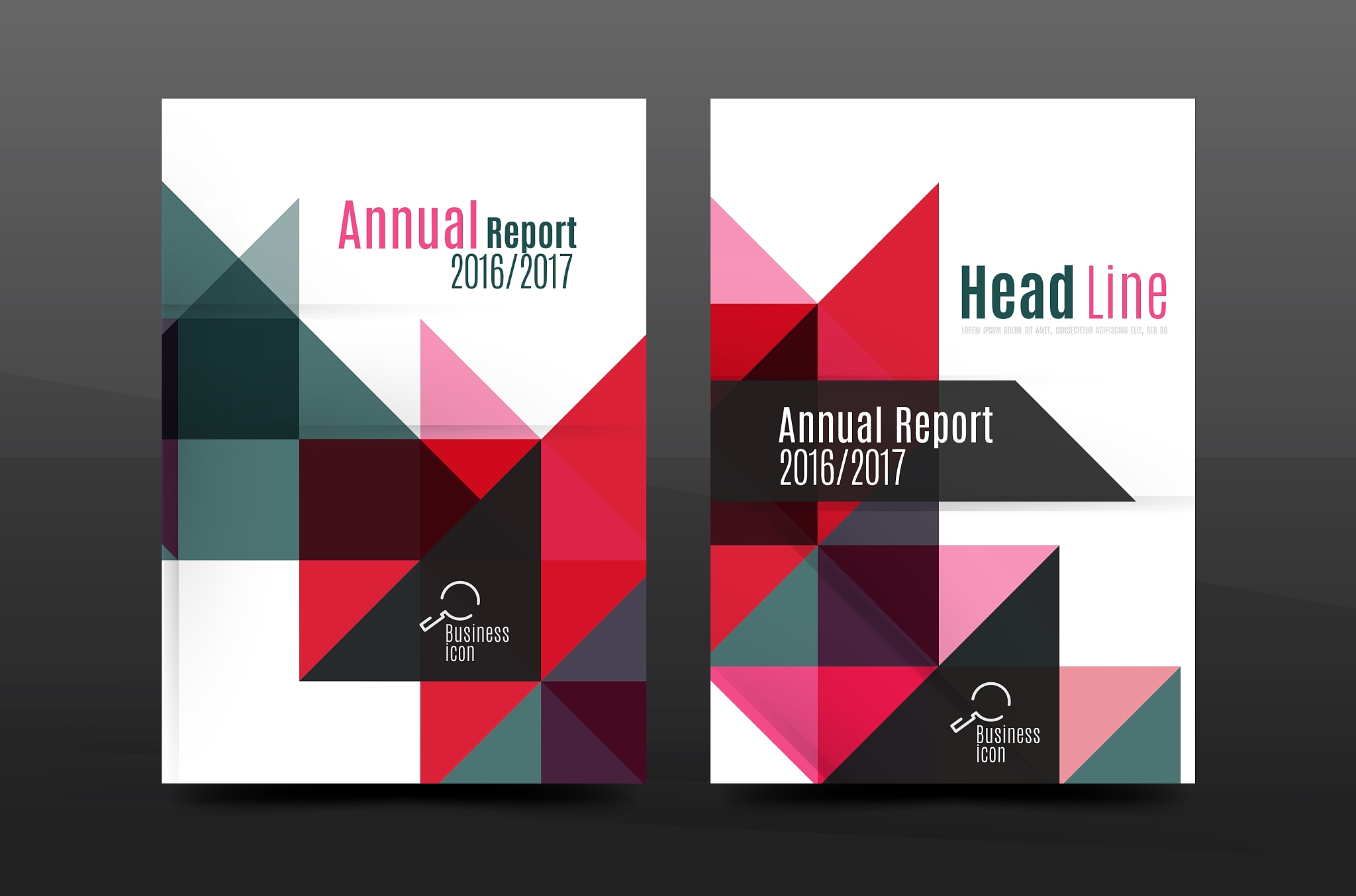 colorful geometry design annual report a4 cover