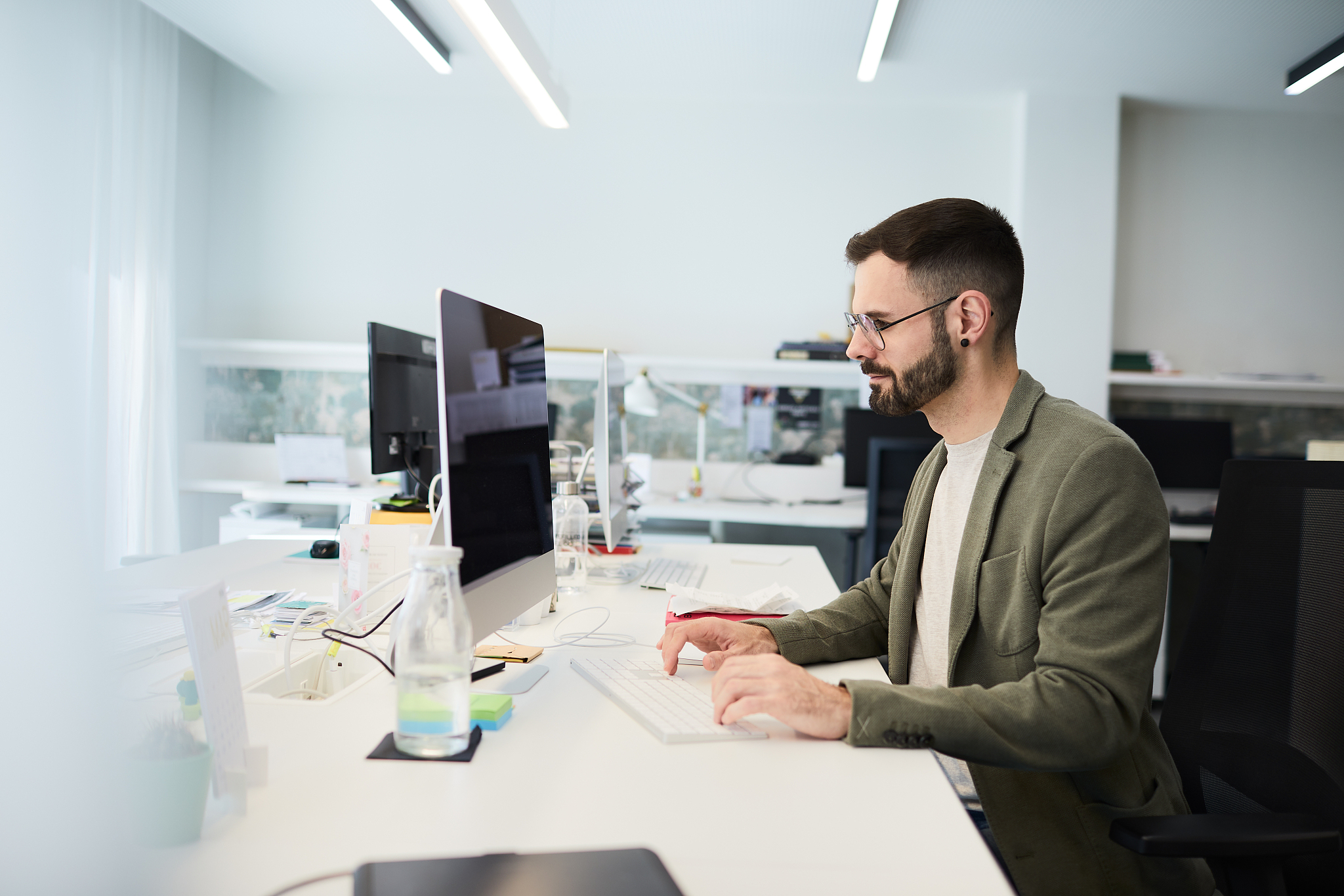 business person doing office work on a computer.
