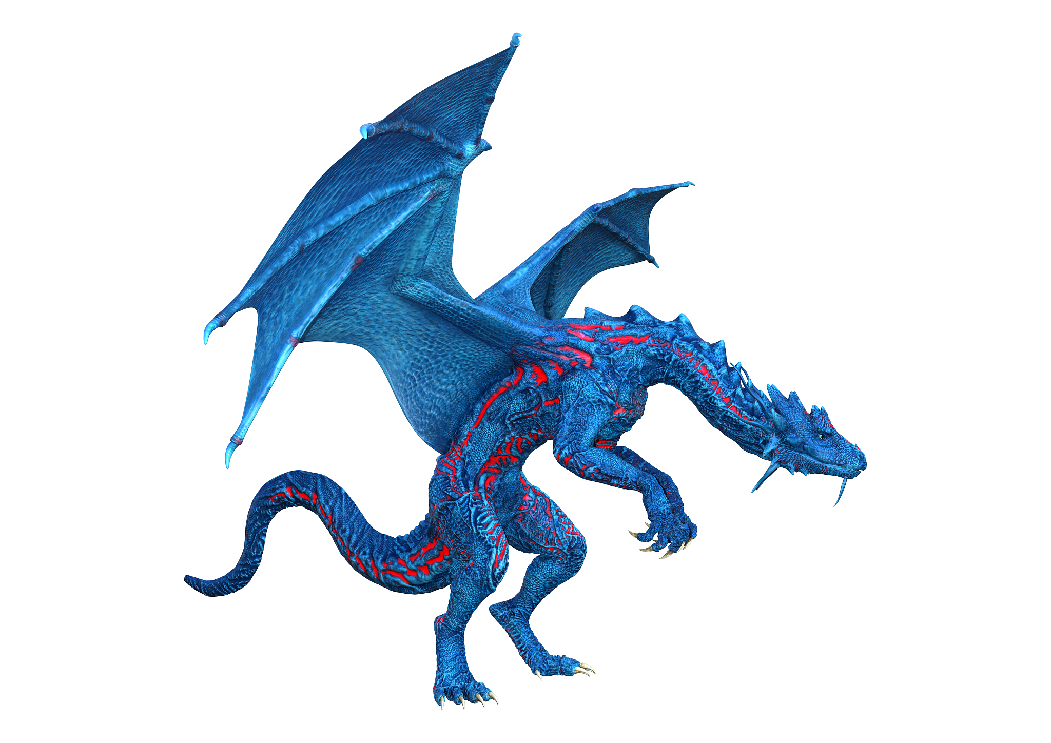 3d illustration fantasy dragon on white
