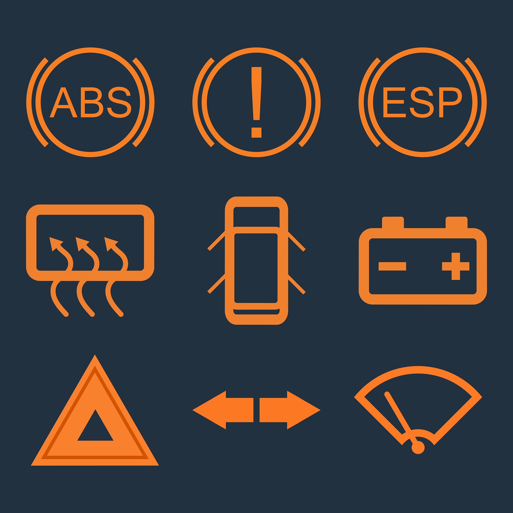 car dashboard icons