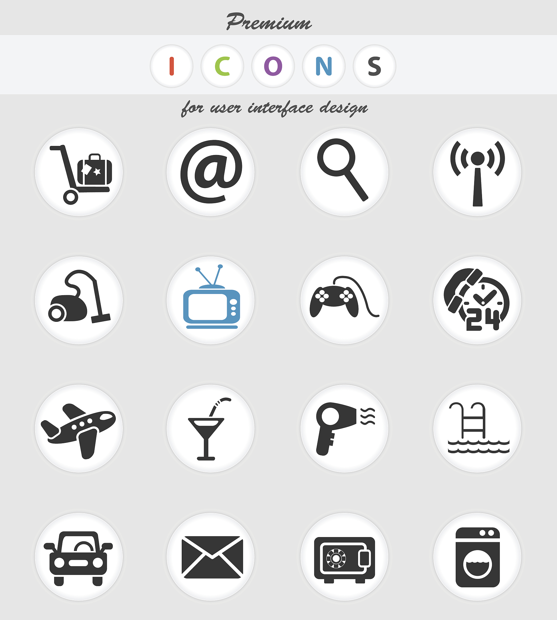 hotel service icon set