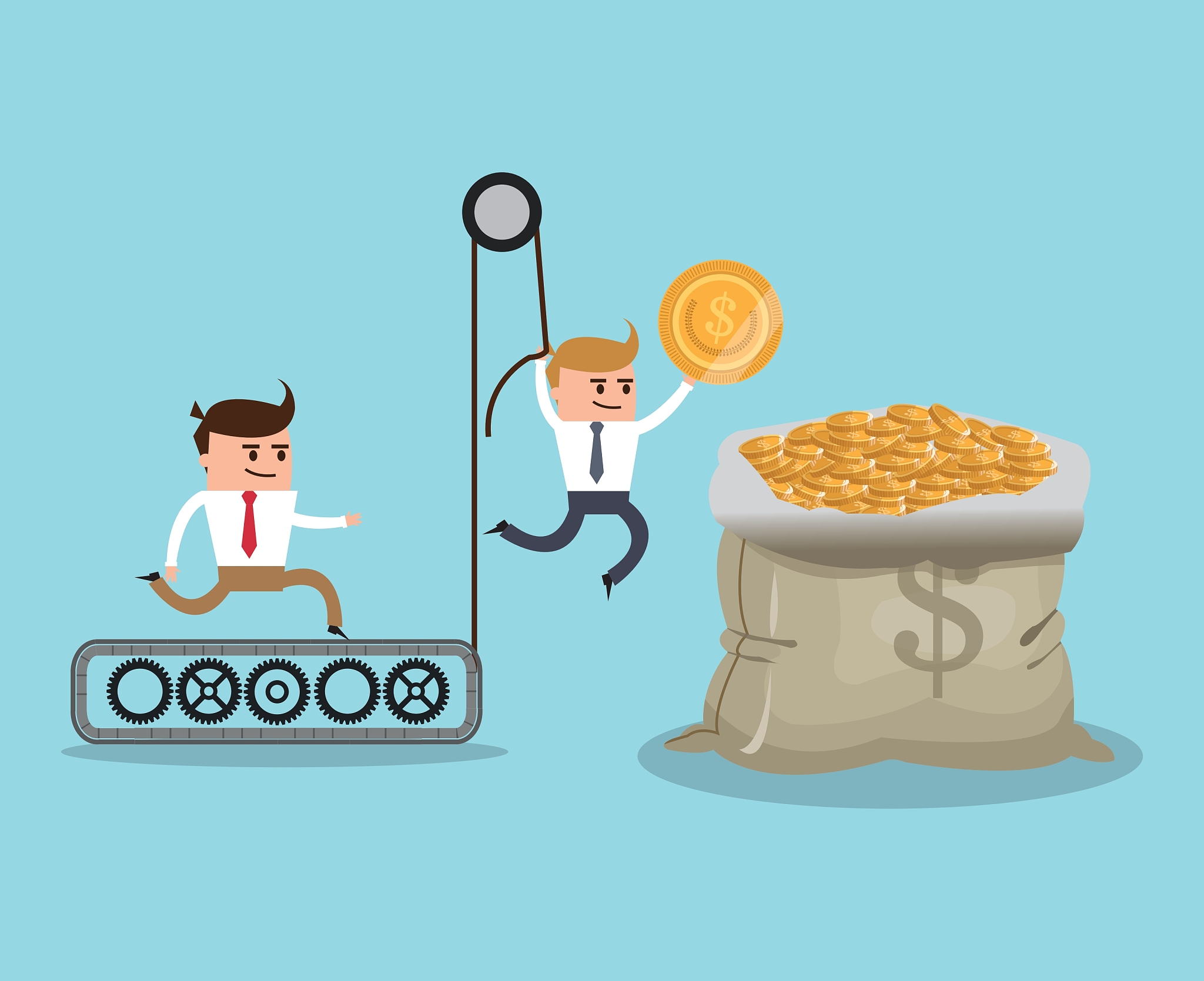 businnesman cartoon and financial item