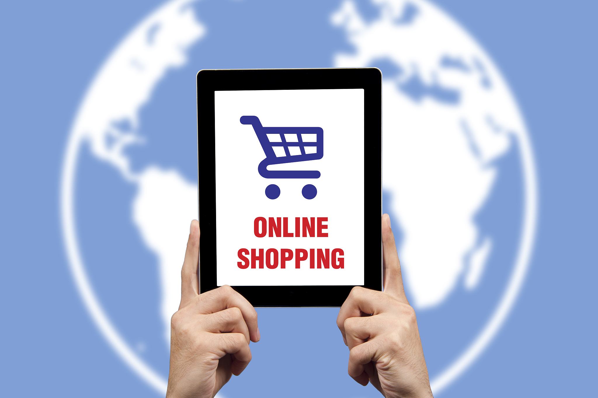 online shopping concept on tablet pc screen