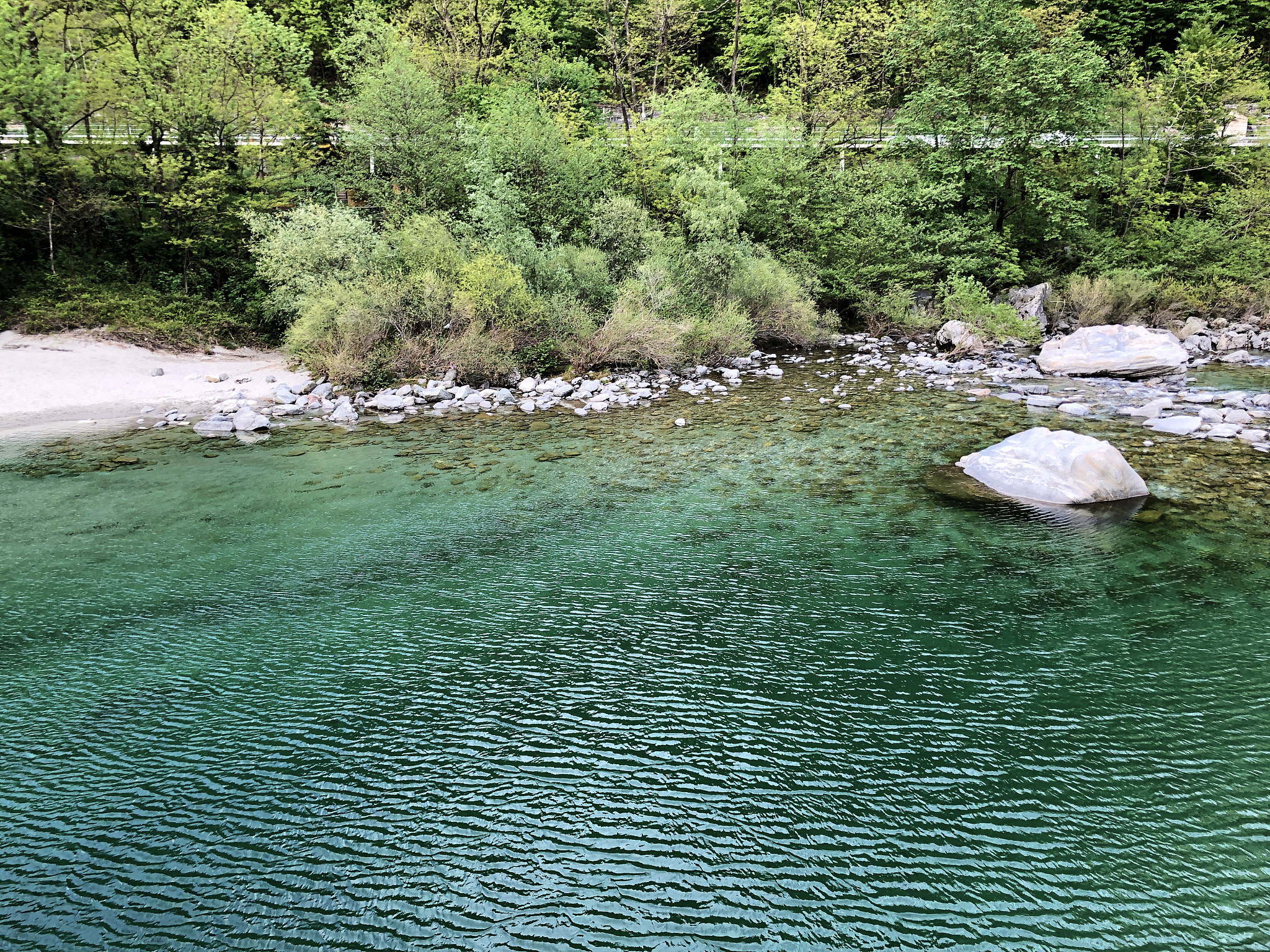 the maggia river in the maggia valley or valle maggia (fluss mag
